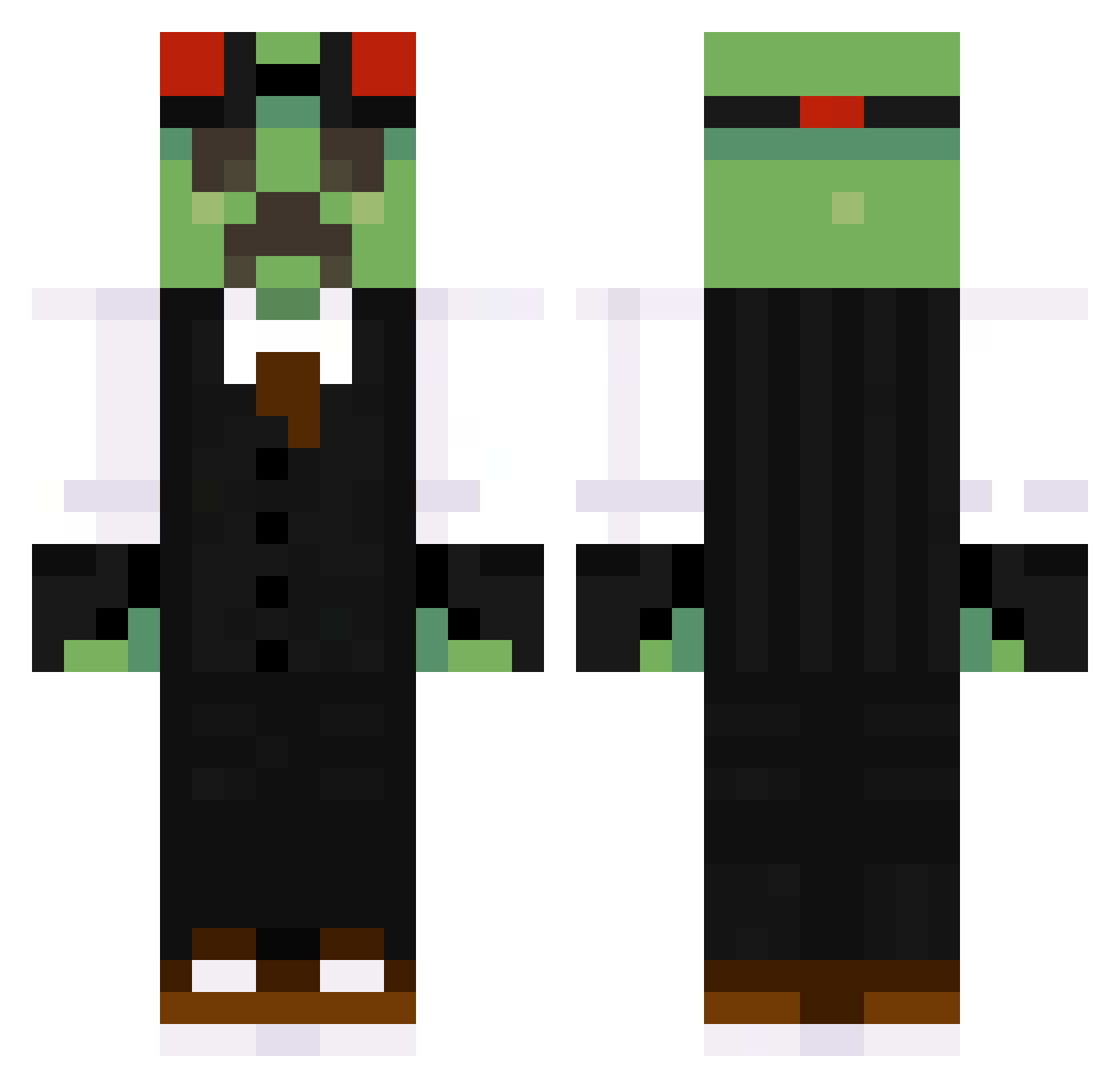 Benson_Builds Minecraft skin, front and back view