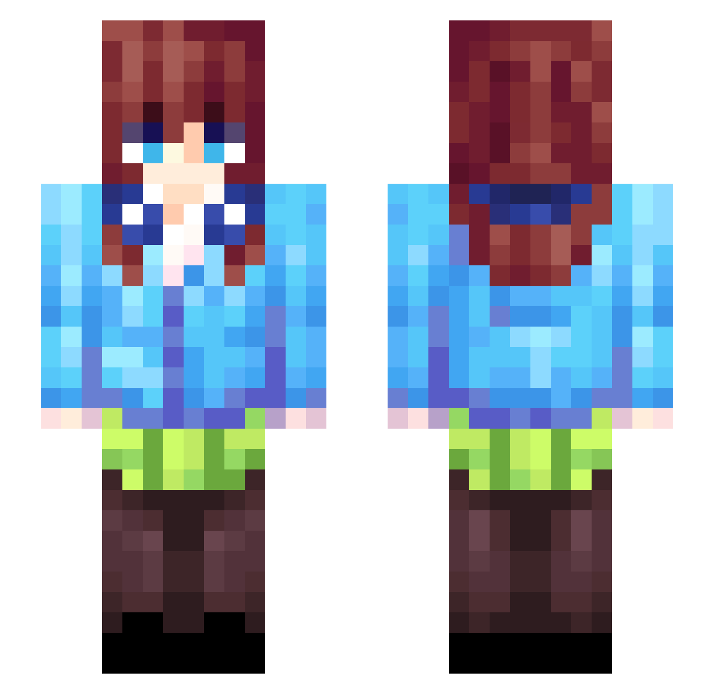 Muichiro999 Minecraft skin, front and back view
