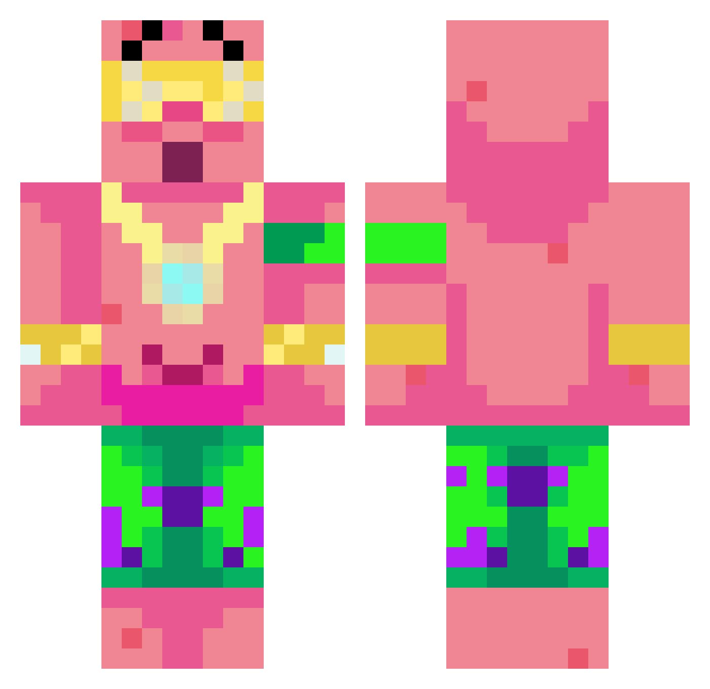 Bugatti_Mistral Minecraft skin, front and back view