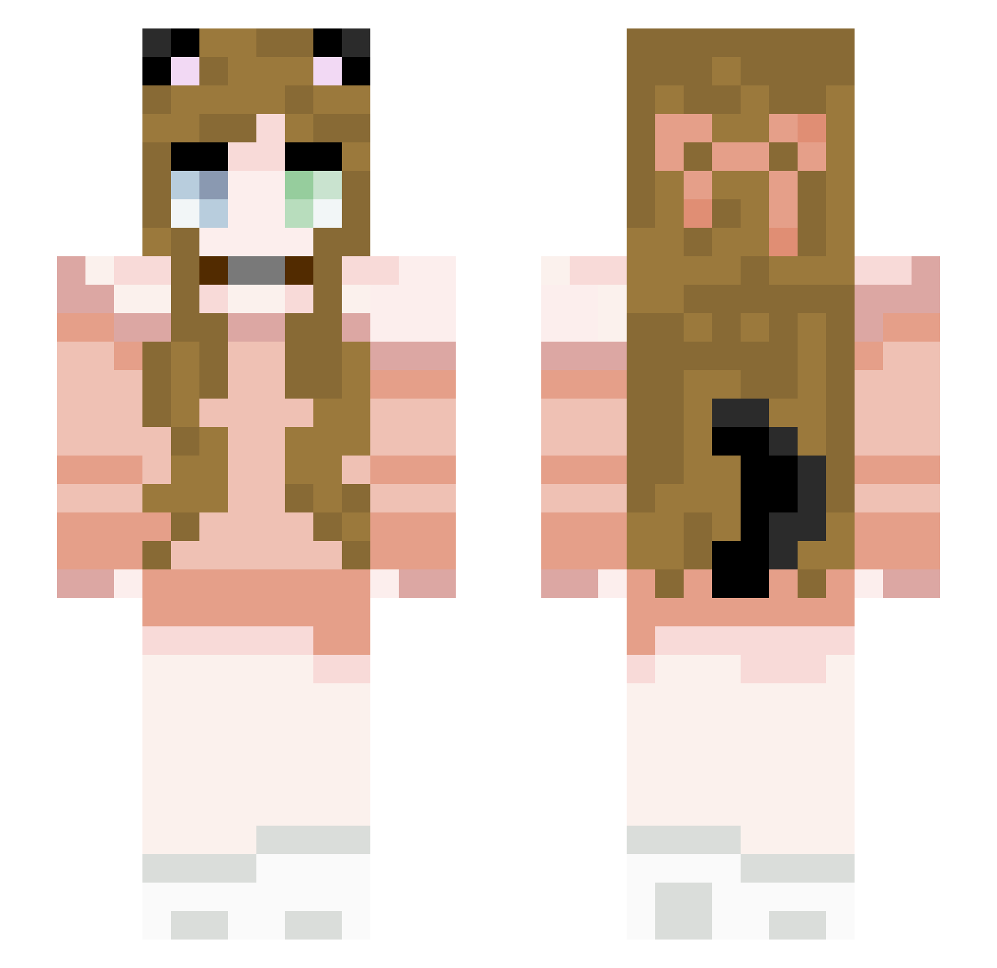 lasciThespian Minecraft skin, front and back view