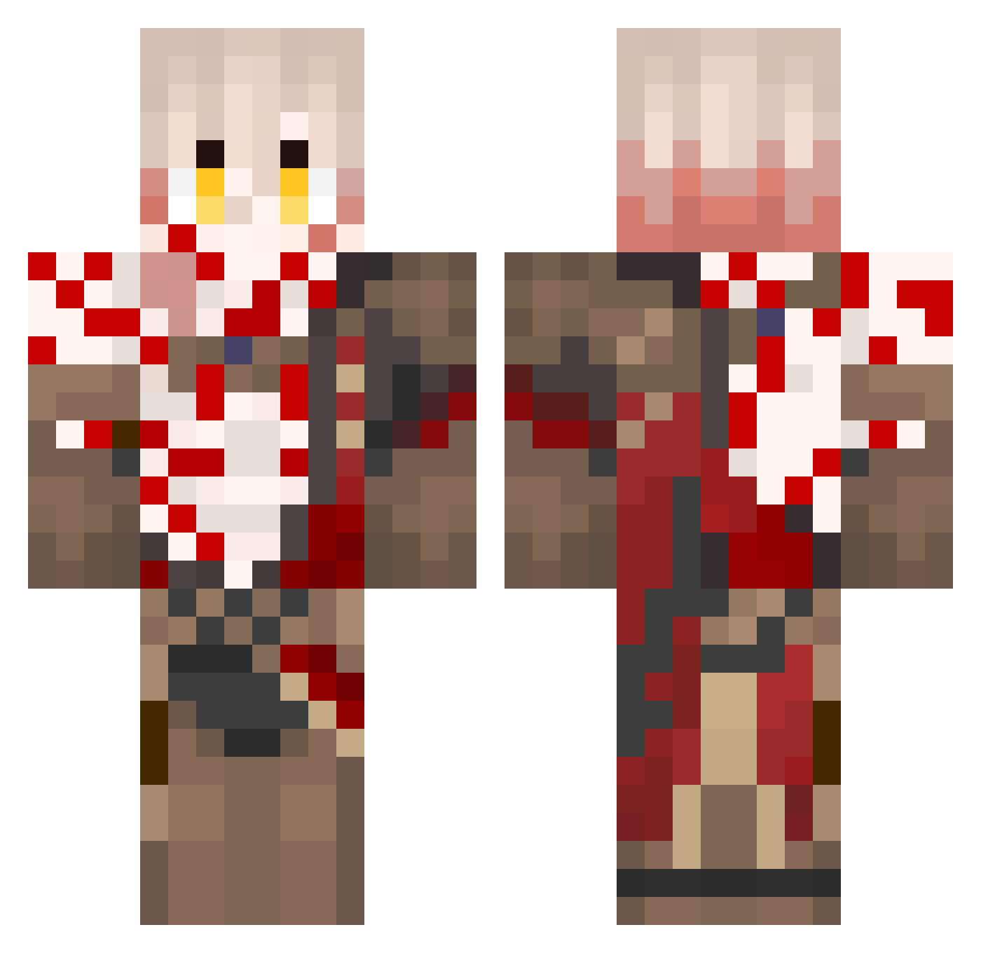 Axyrelt Minecraft skin, front and back view