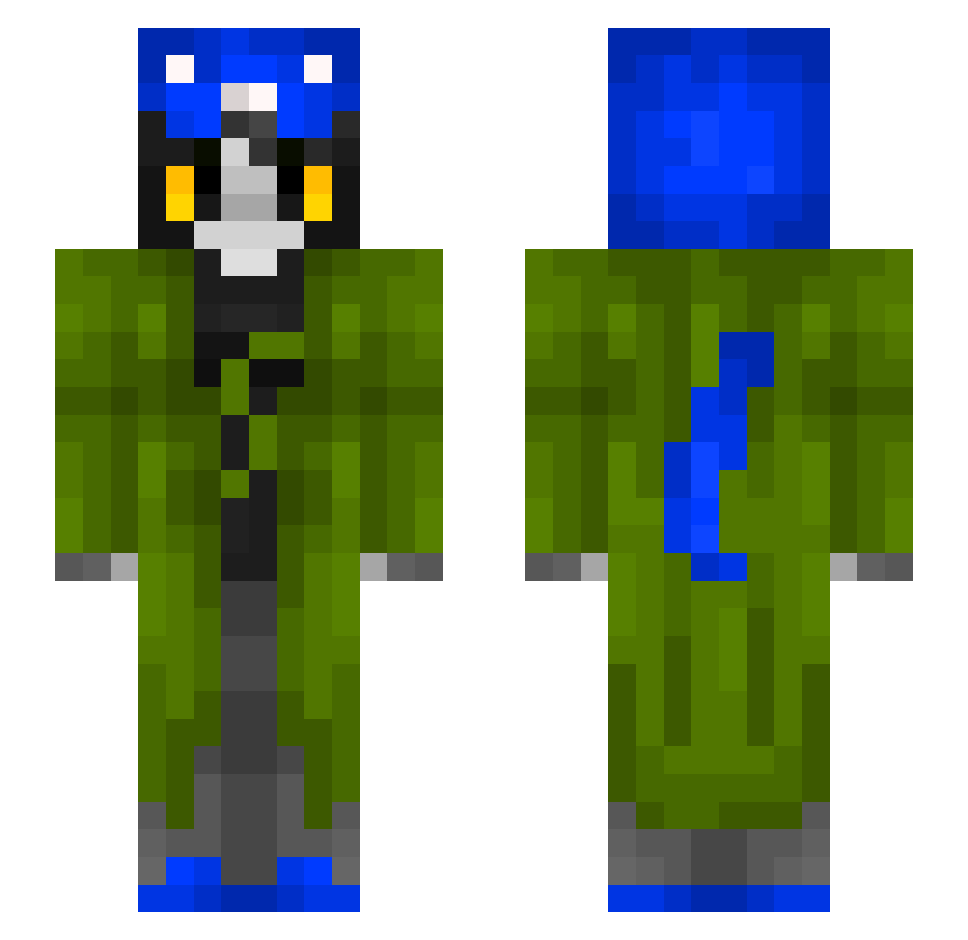 Veigana Minecraft skin, front and back view