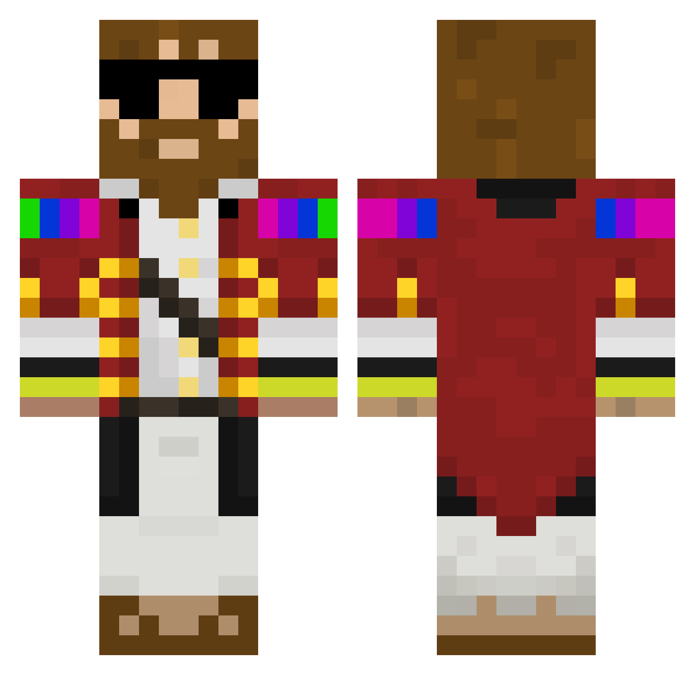 Chritk Minecraft skin, front and back view