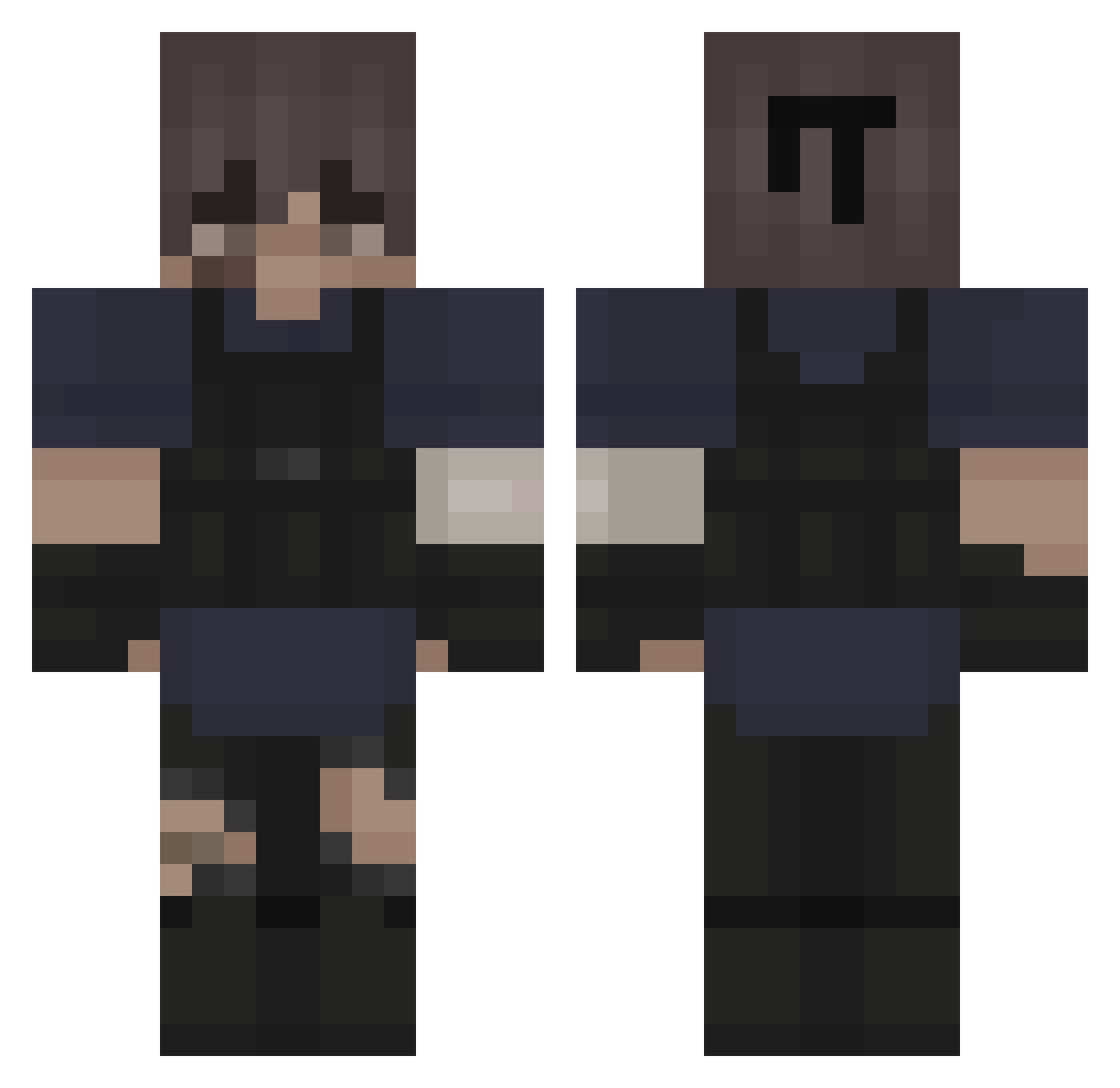 DarkLegend68 Minecraft skin, front and back view