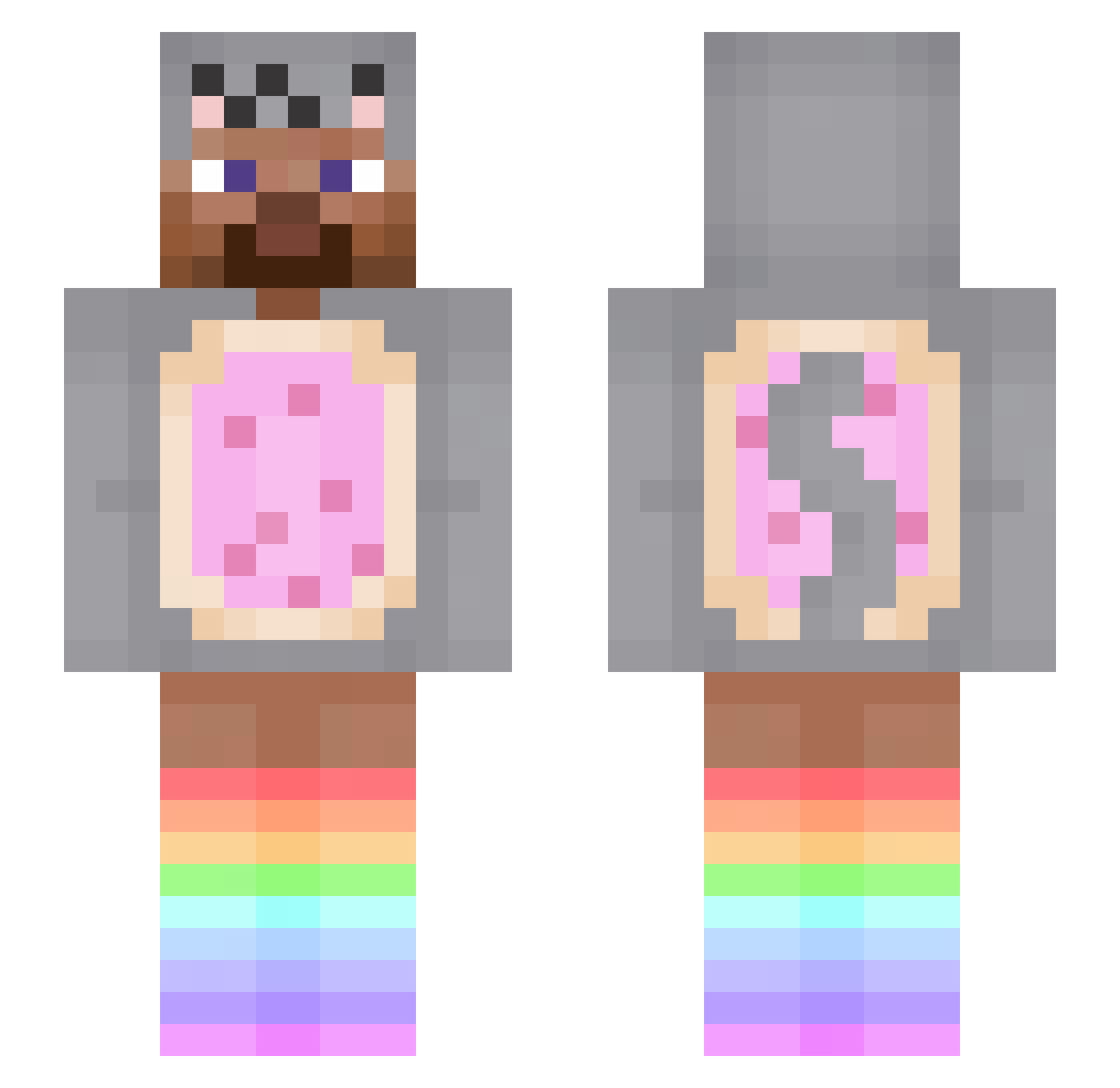 pnuemuh Minecraft skin, front and back view