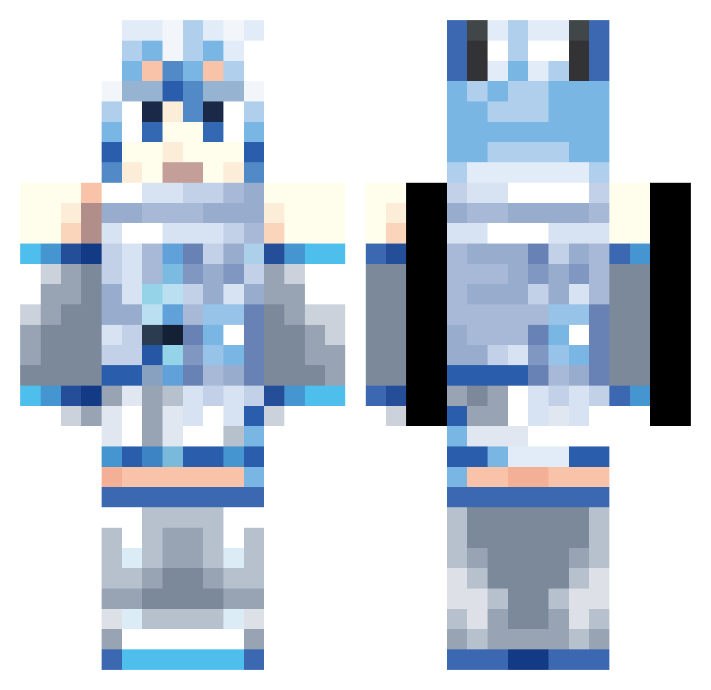 SoneMikuDayona3 Minecraft skin, front and back view