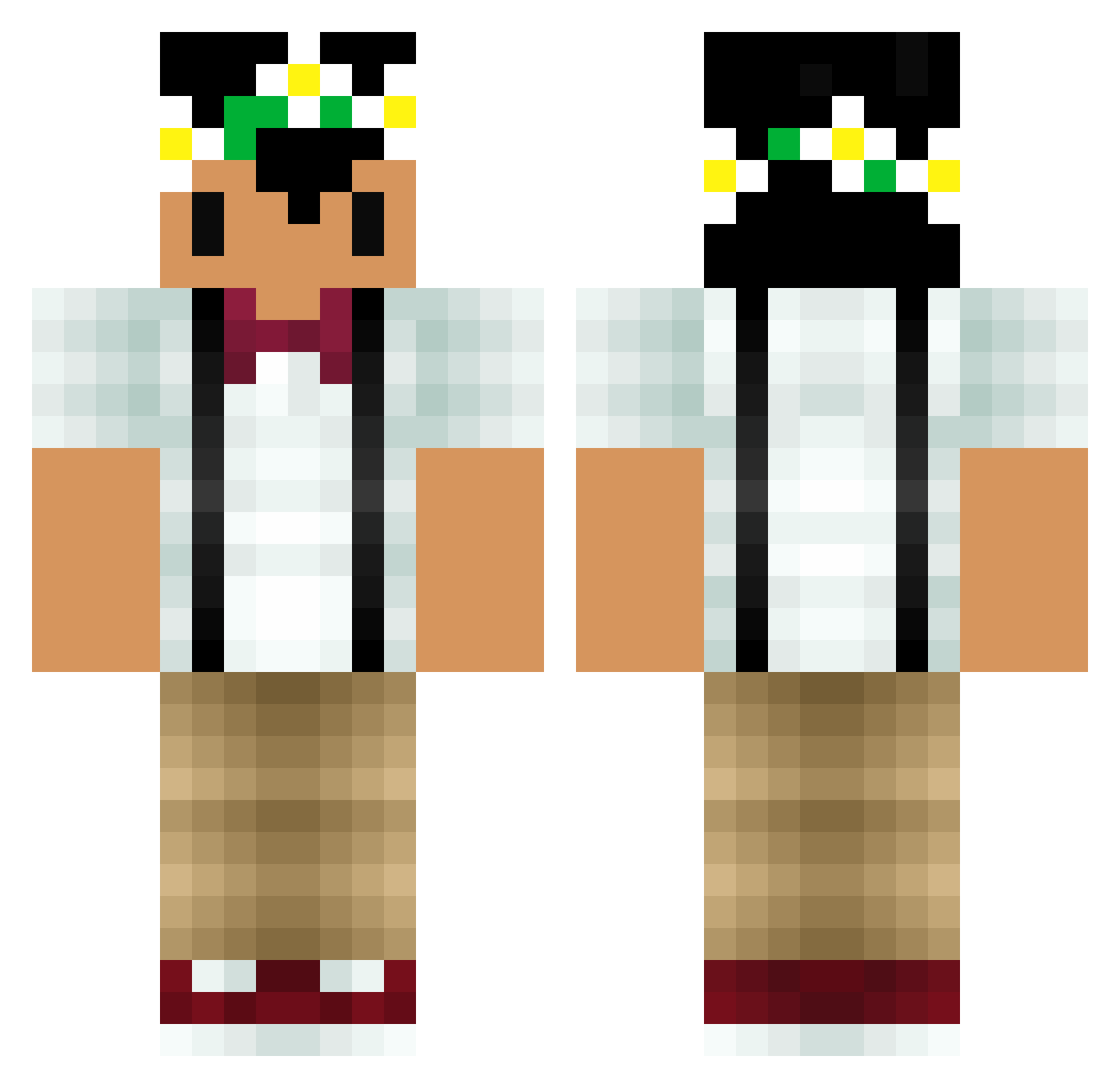 Indians Minecraft skin, front and back view