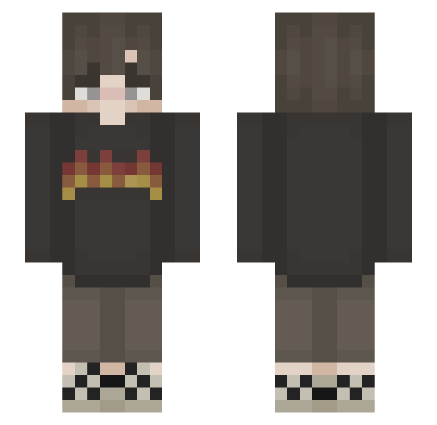 ilybeans Minecraft skin, front and back view