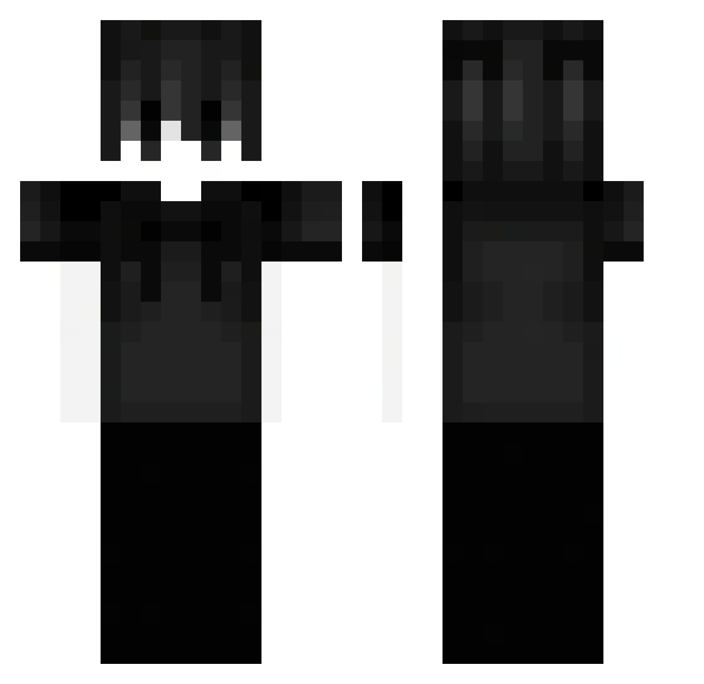 vY0da Minecraft skin, front and back view