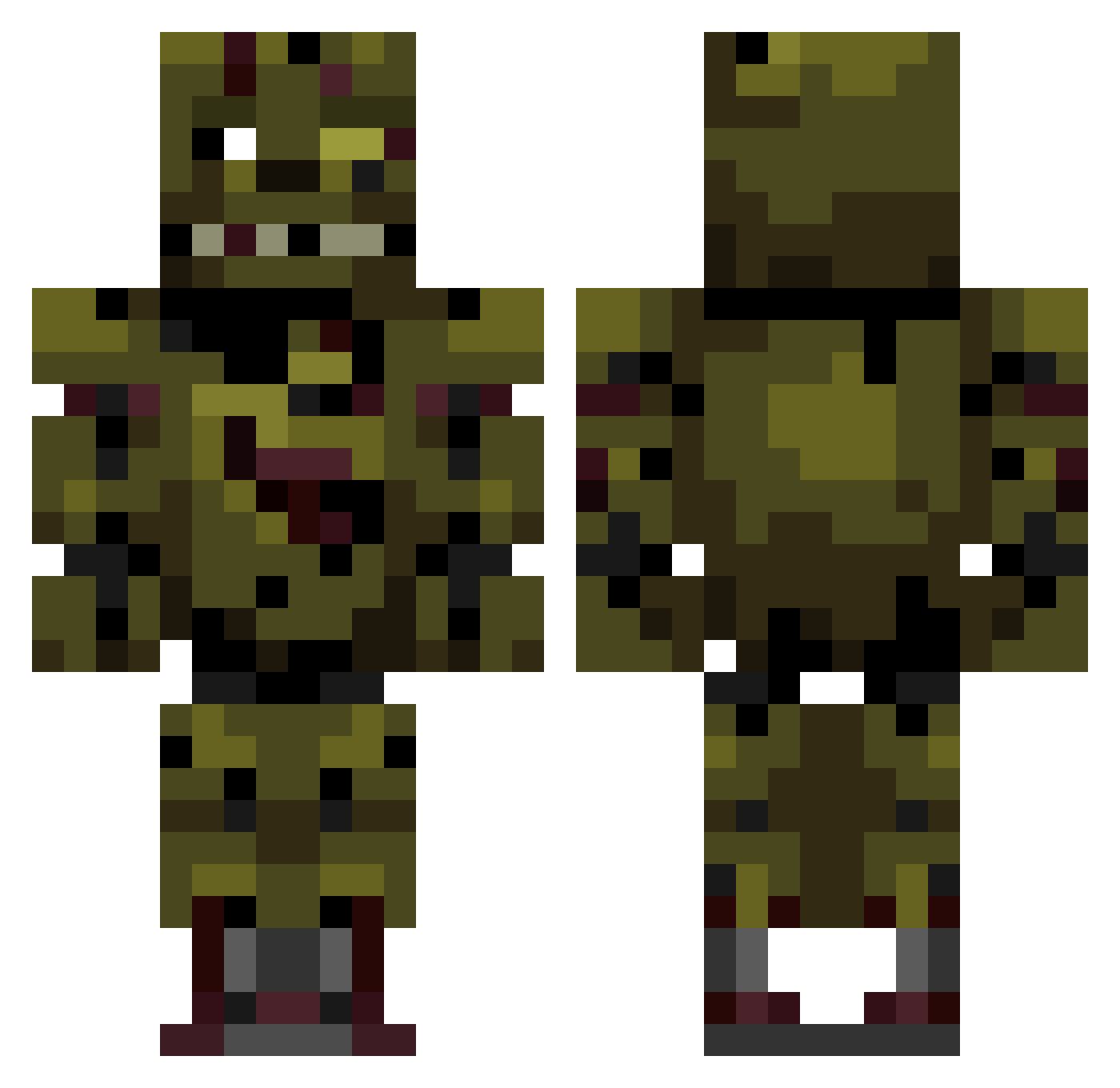 C41v4r Minecraft skin, front and back view