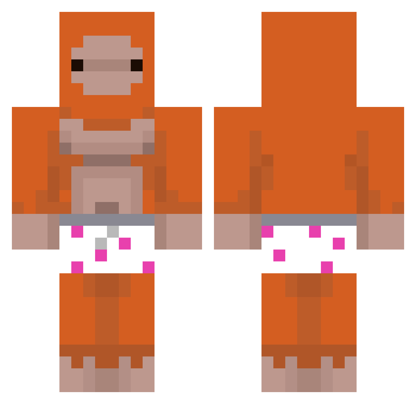 M3gaBlast3erlanA Minecraft skin, front and back view