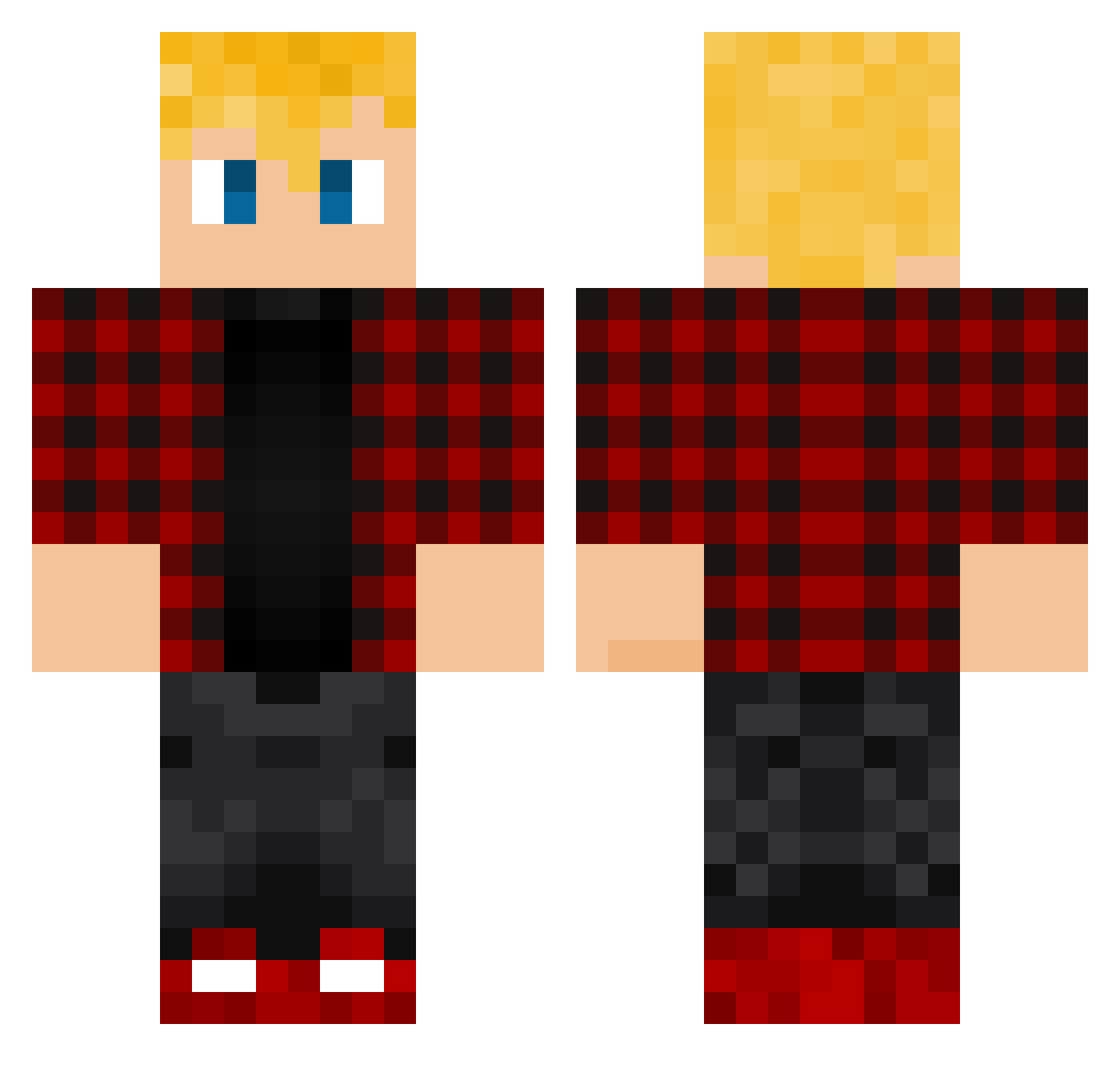 Harzh01 Minecraft skin, front and back view