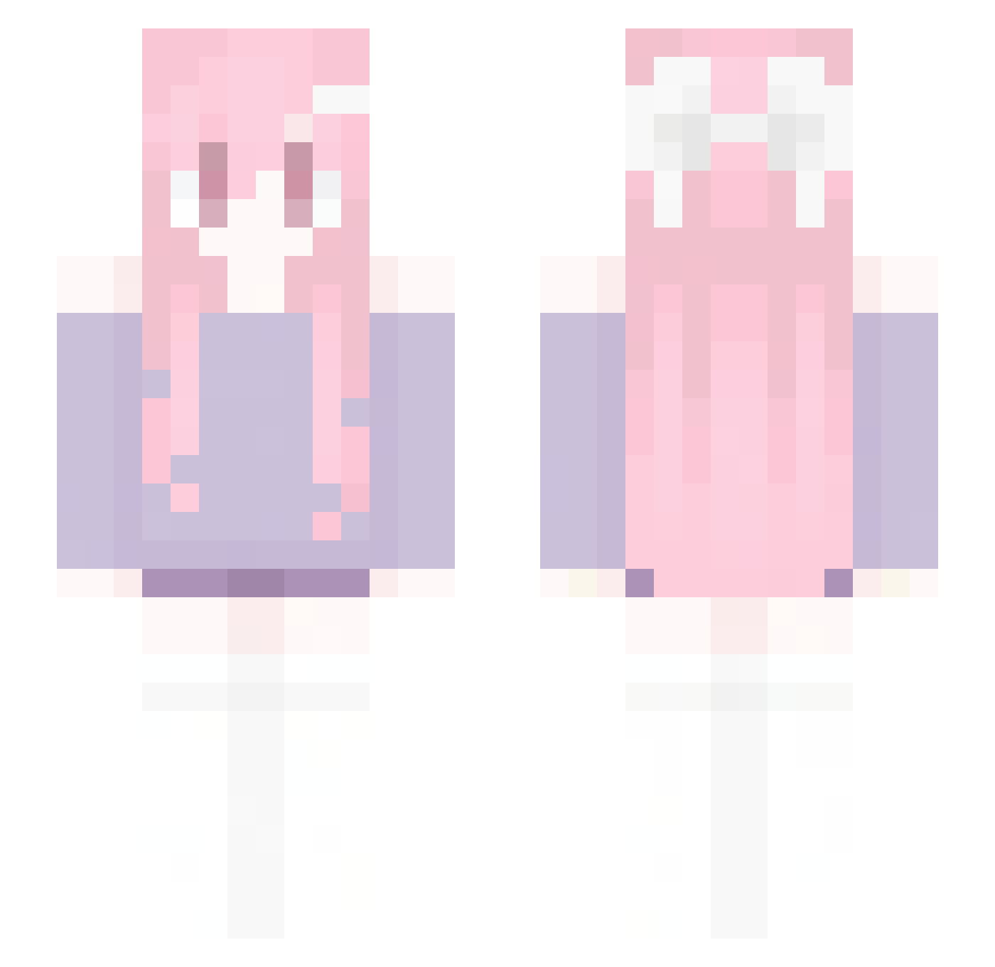 pure Minecraft skin, front and back view