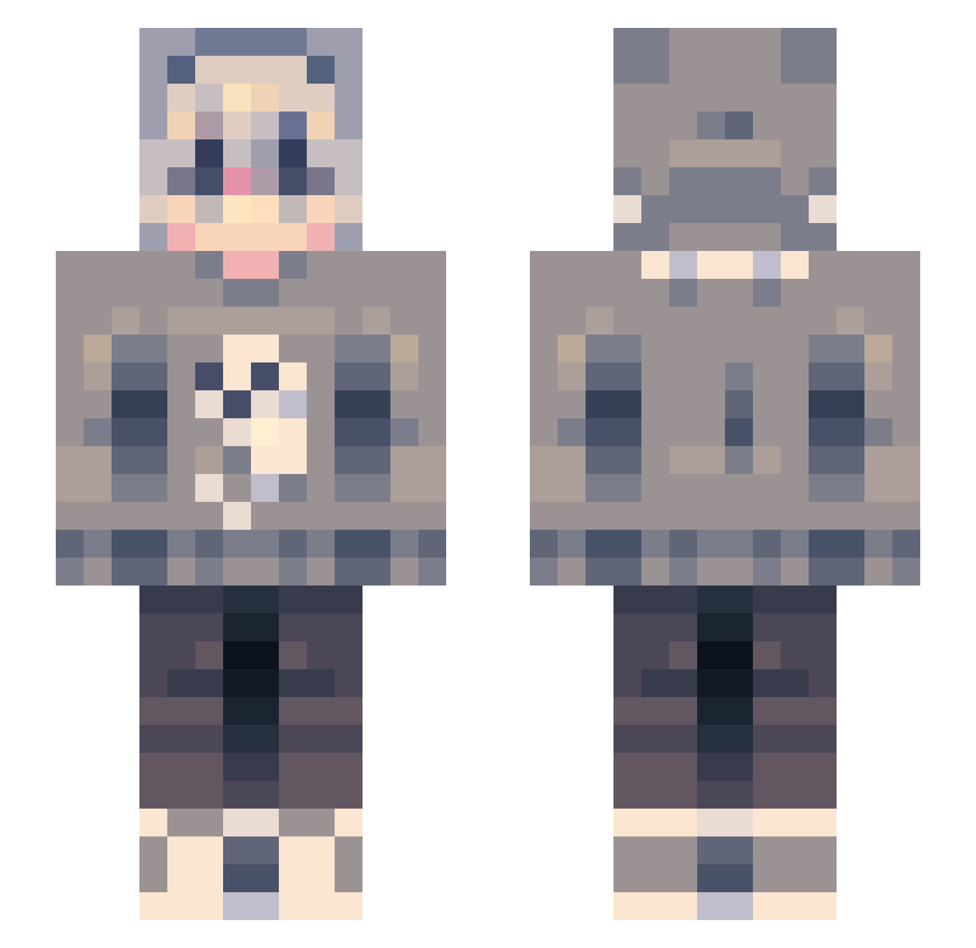 renrew2 Minecraft skin, front and back view