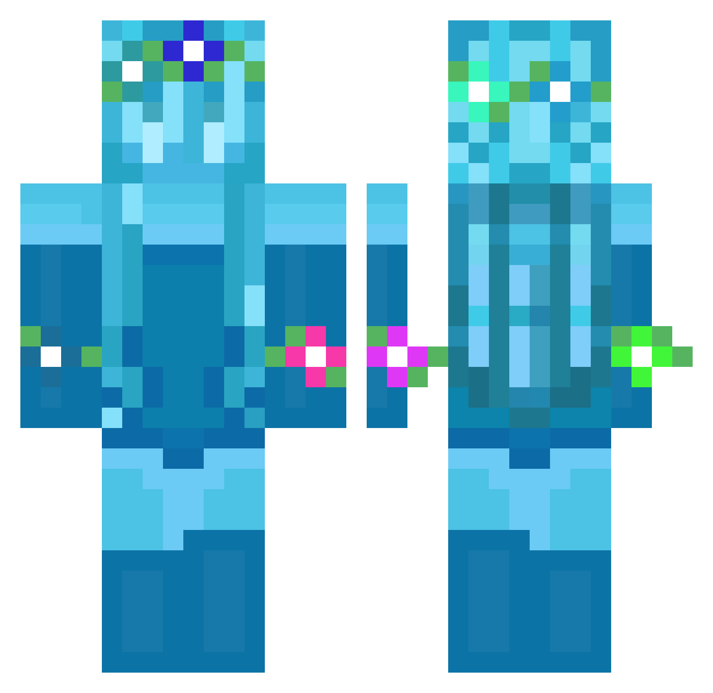 Redstar10134 Minecraft skin, front and back view