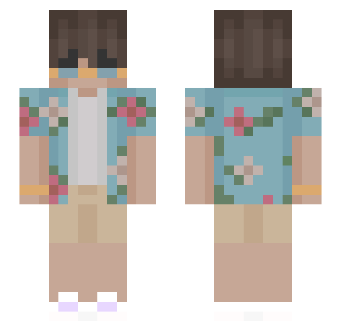 GuessItsWes Minecraft skin, front and back view