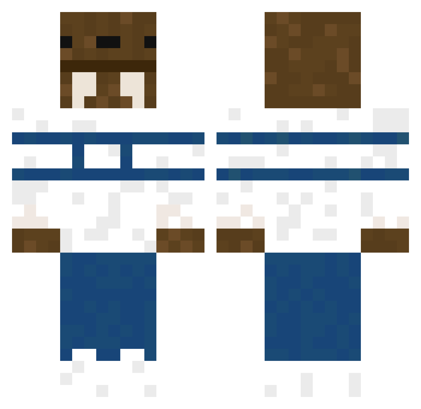 Fr0styWalrus Minecraft skin, front and back view