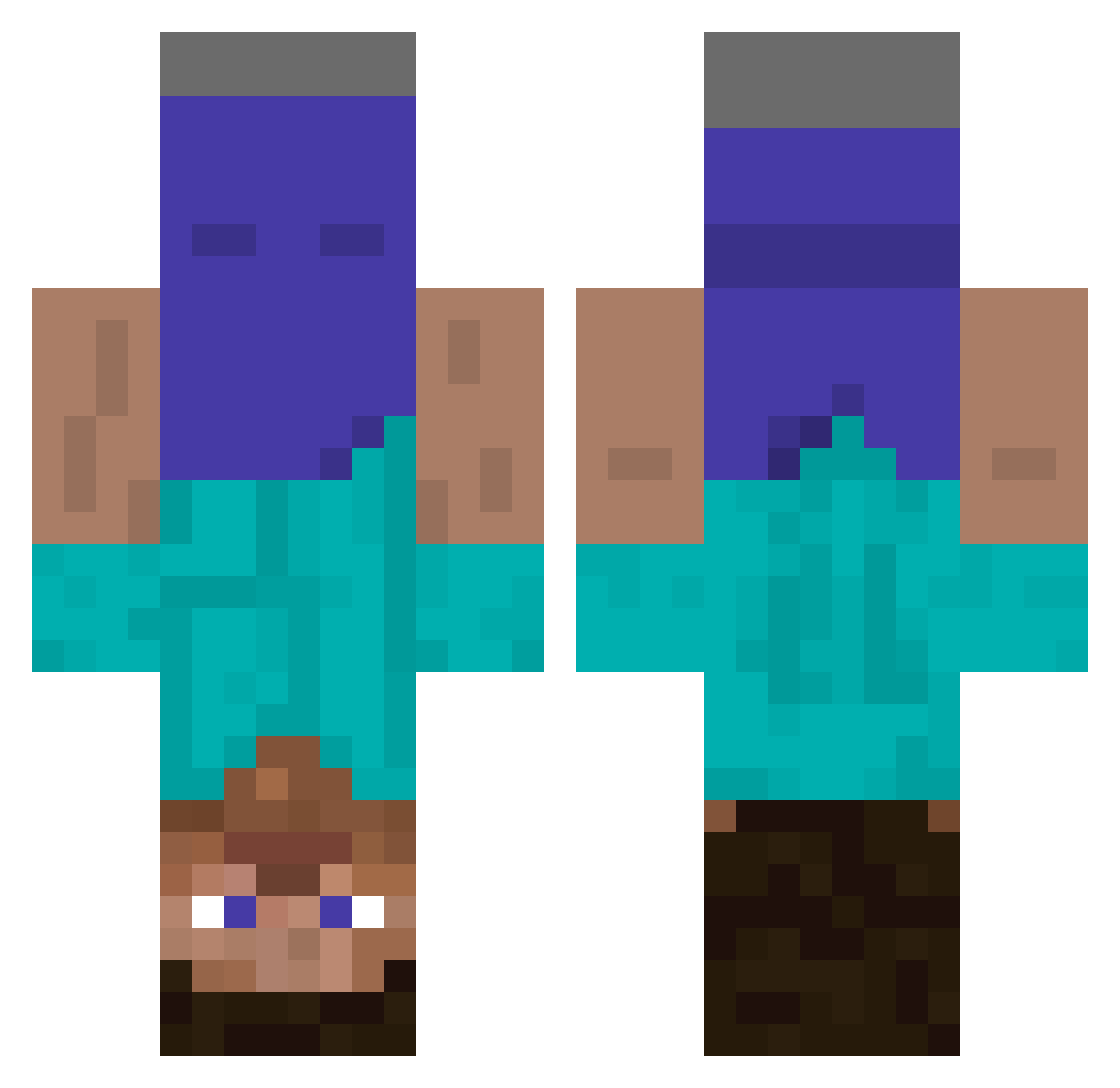 Boxboy631 Minecraft skin, front and back view