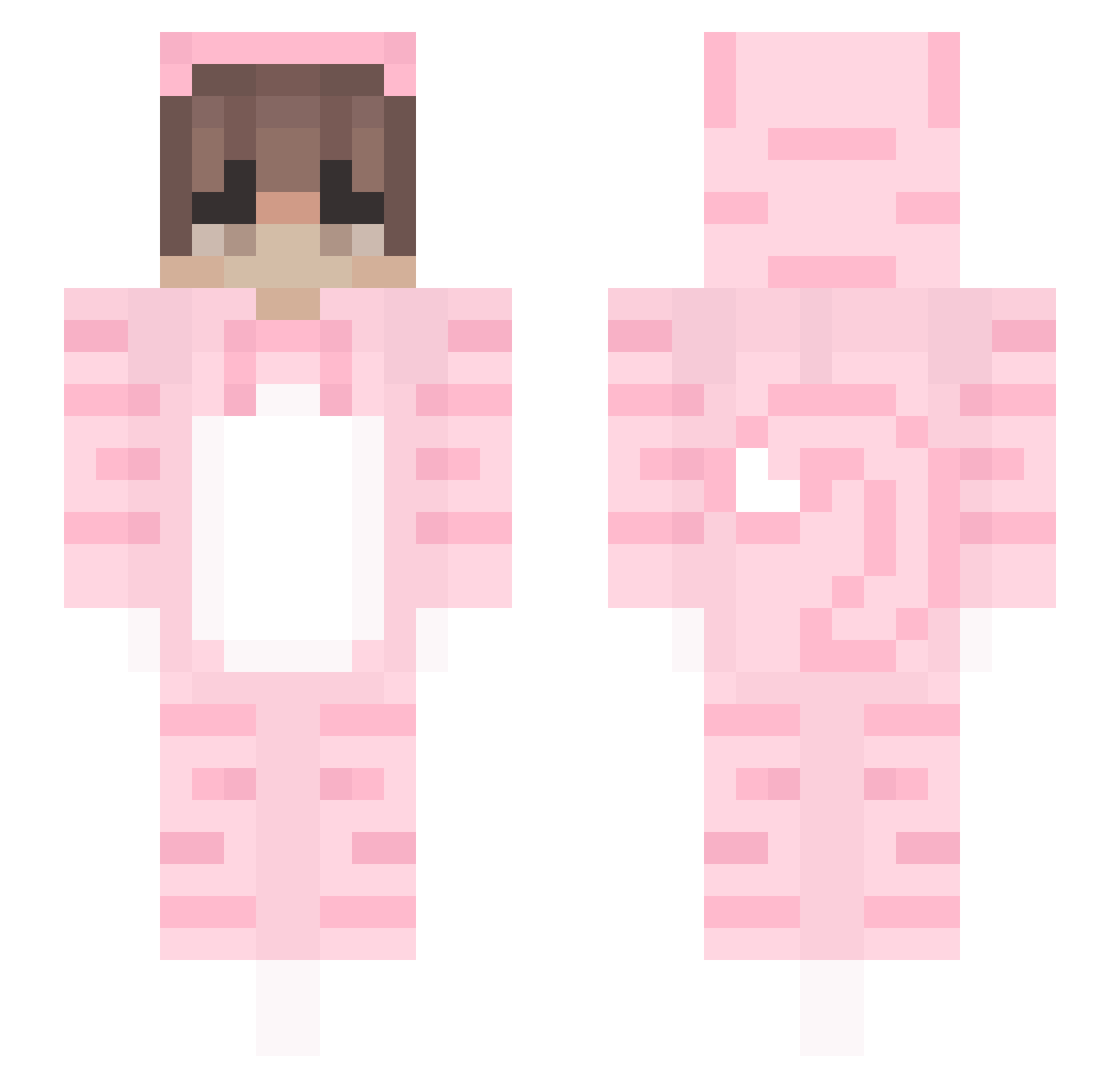 XKMB58 Minecraft skin, front and back view