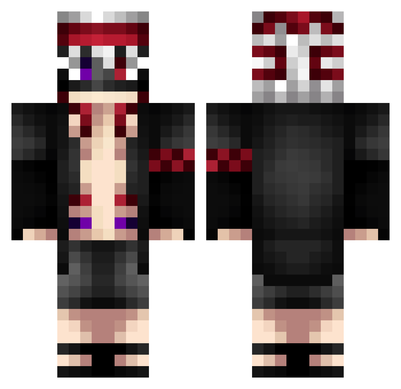 LUKARHOADES Minecraft skin, front and back view