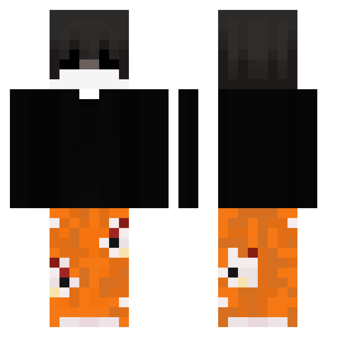 xBynyusQ Minecraft skin, front and back view