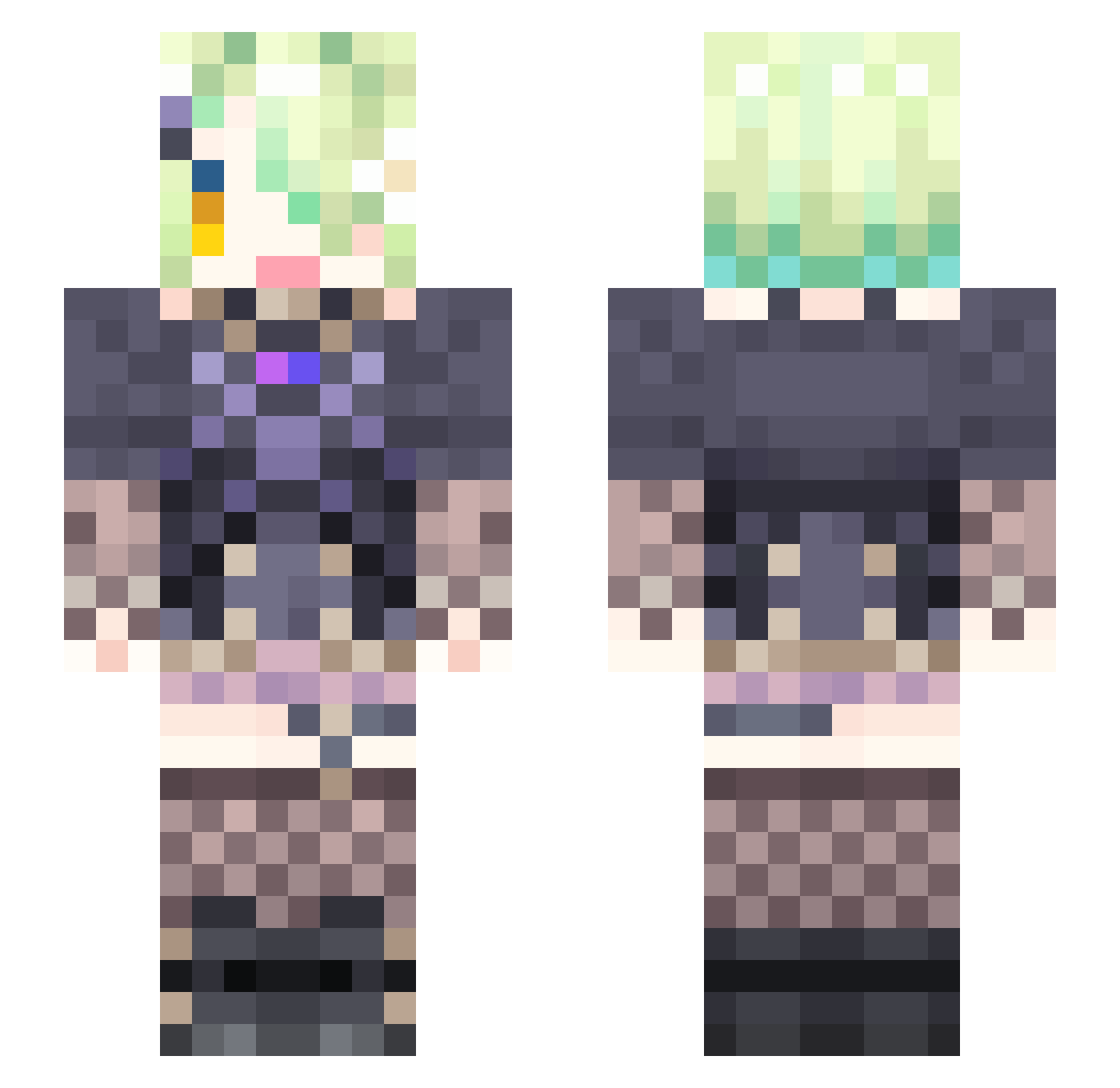 ParkMoggers Minecraft skin, front and back view