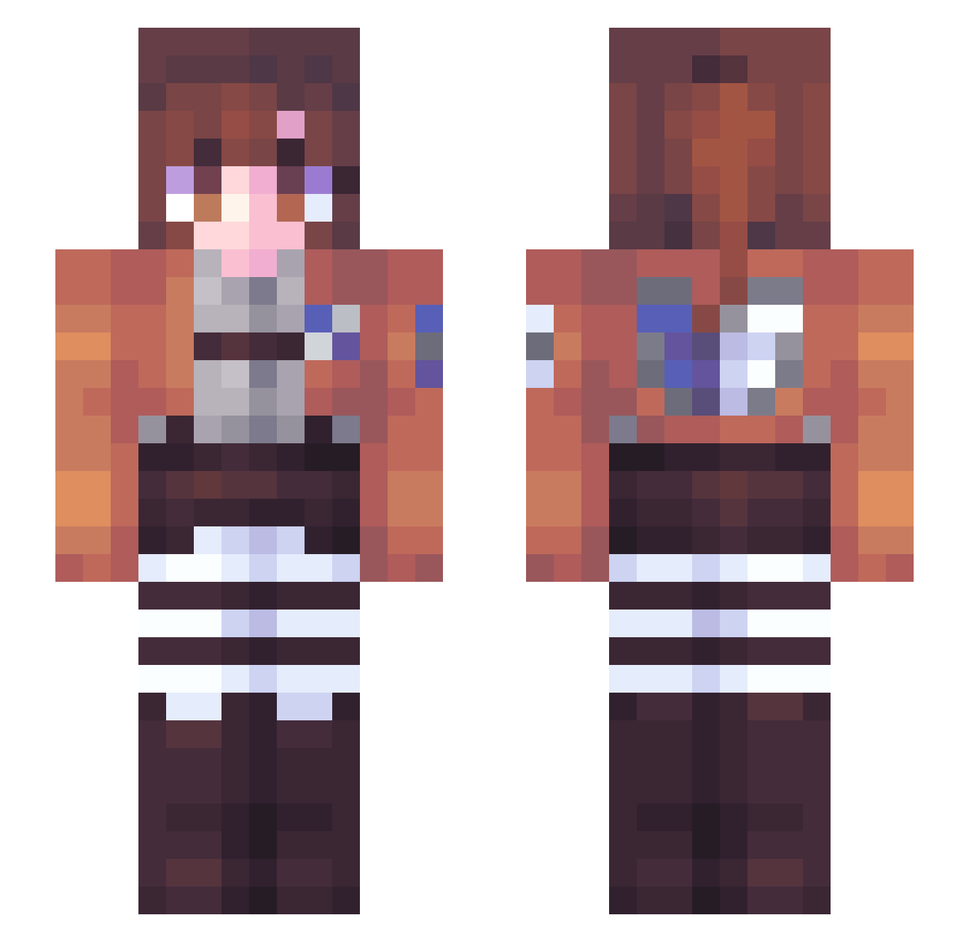 ickyyvicky Minecraft skin, front and back view