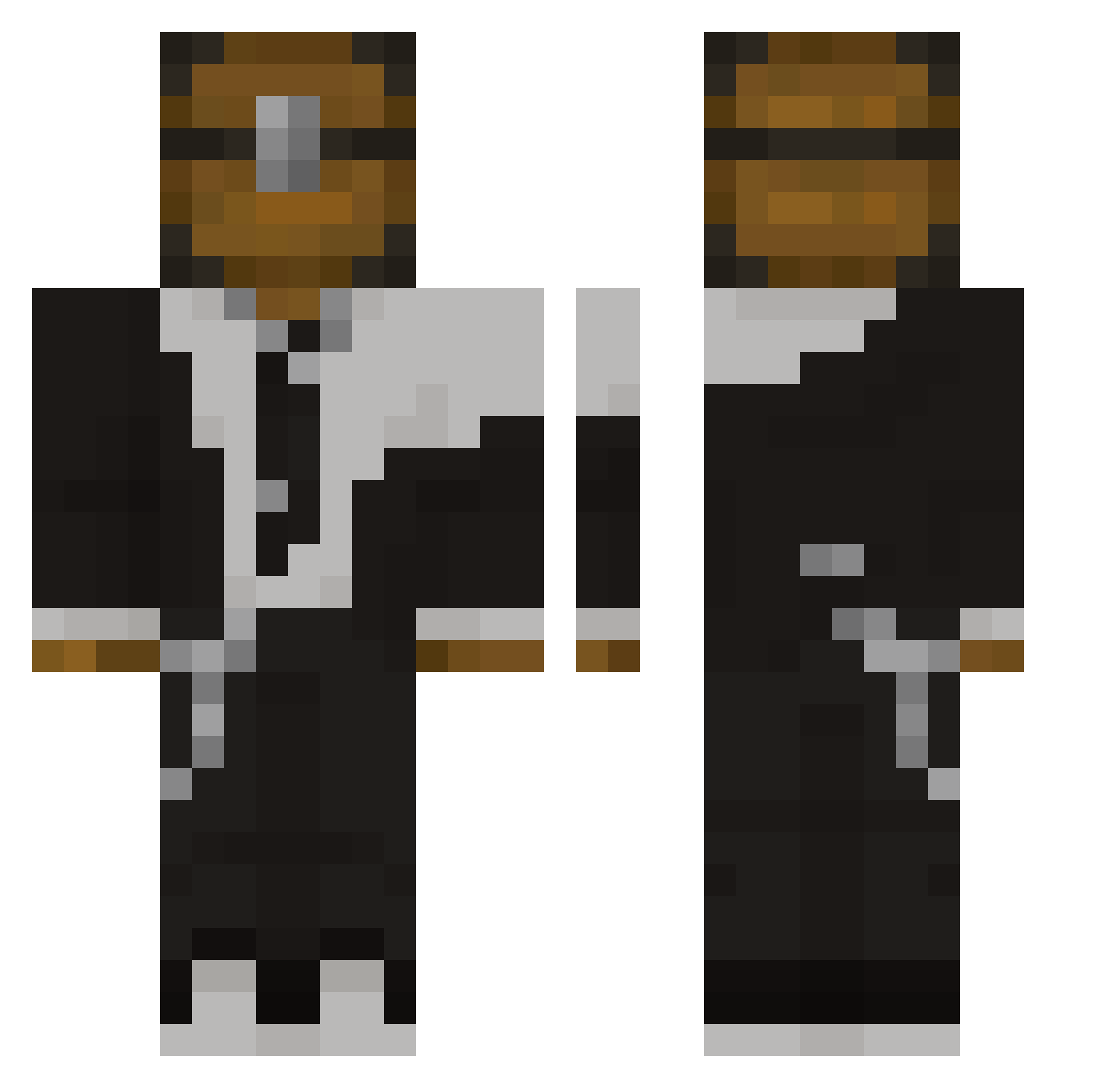 asriniv9 Minecraft skin, front and back view