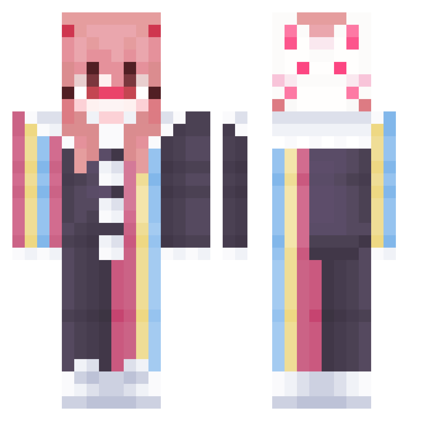 EmetSuki Minecraft skin, front and back view