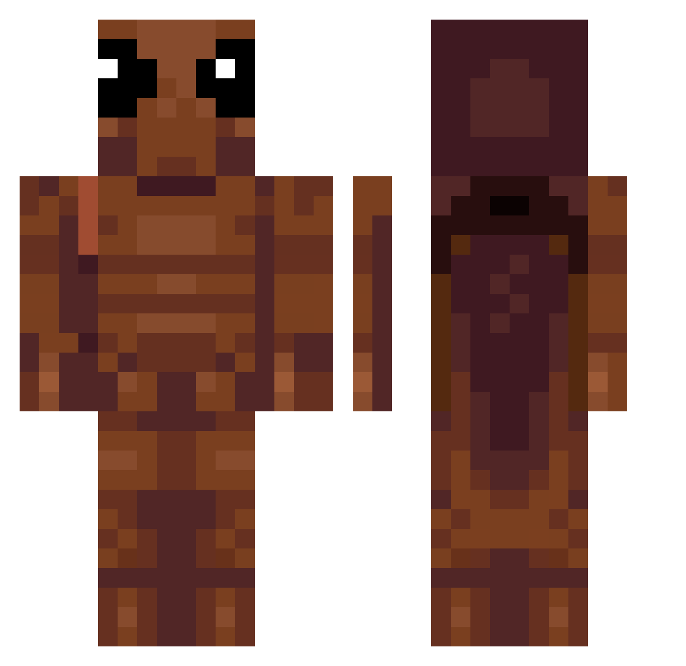 carpesh Minecraft skin, front and back view