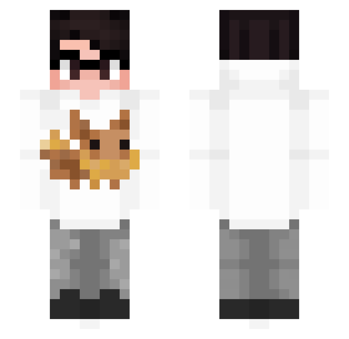 ZunkyPooh Minecraft skin, front and back view