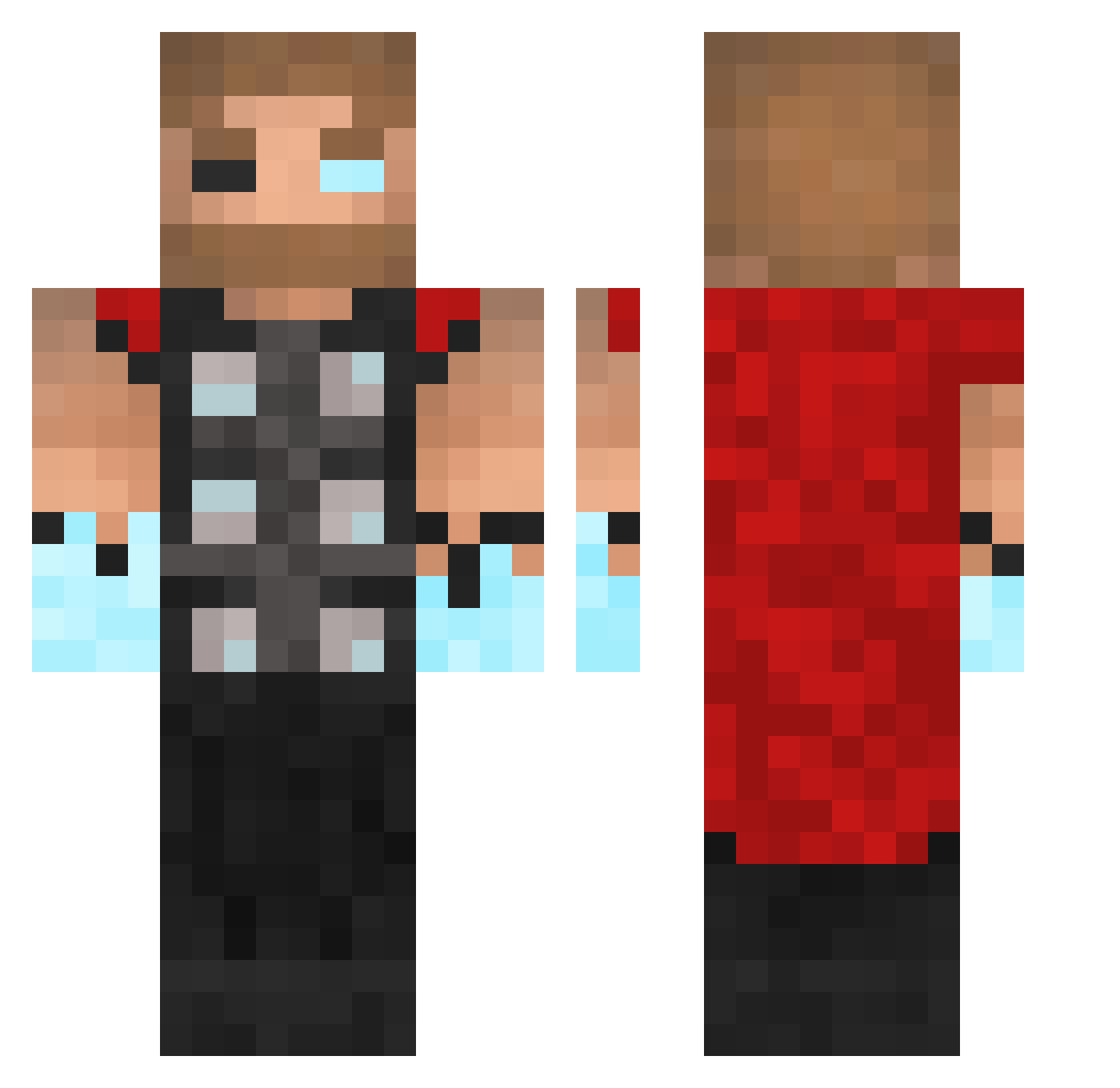 Jhops6 Minecraft skin, front and back view
