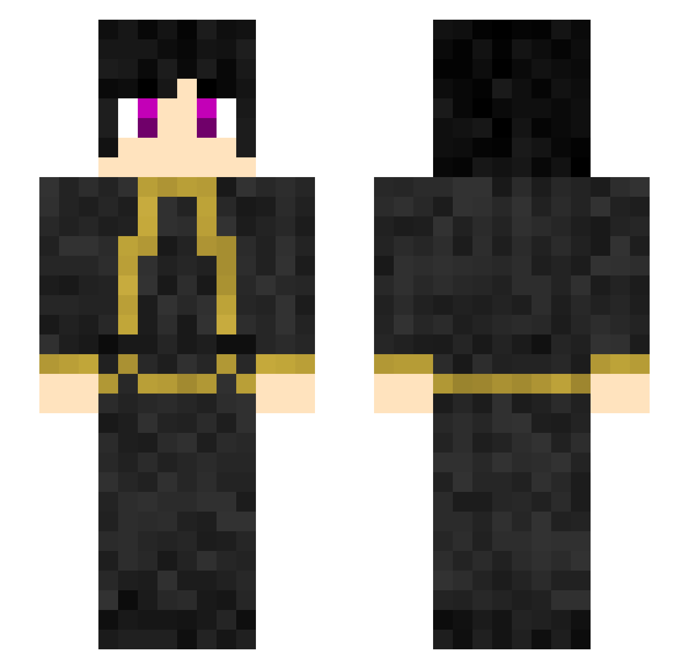 yerneax Minecraft skin, front and back view