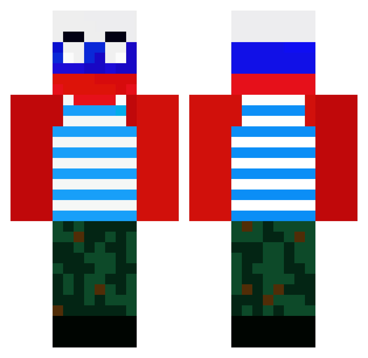 Vahai Minecraft skin, front and back view