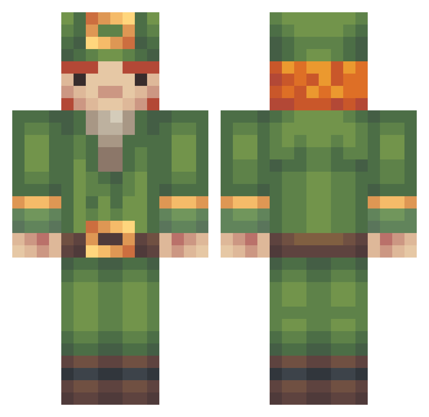 IVYOOPs Minecraft skin, front and back view