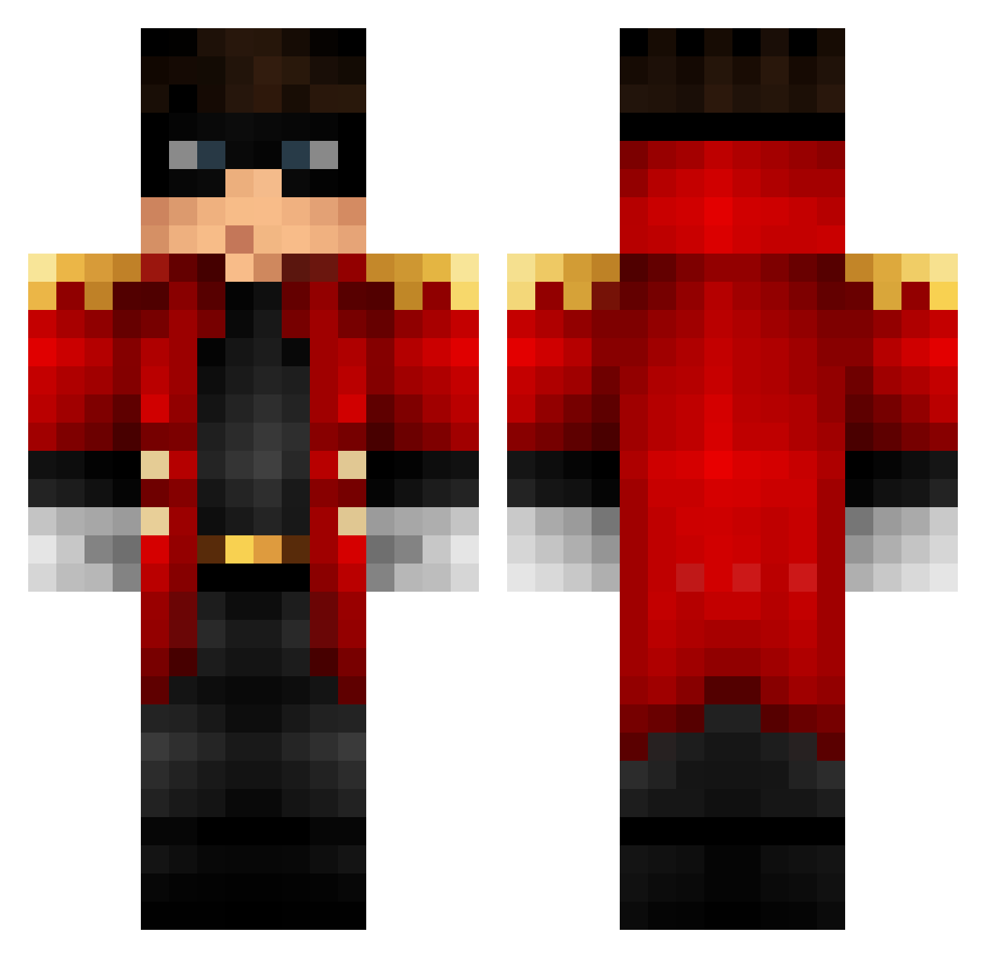 Buahwi Minecraft skin, front and back view