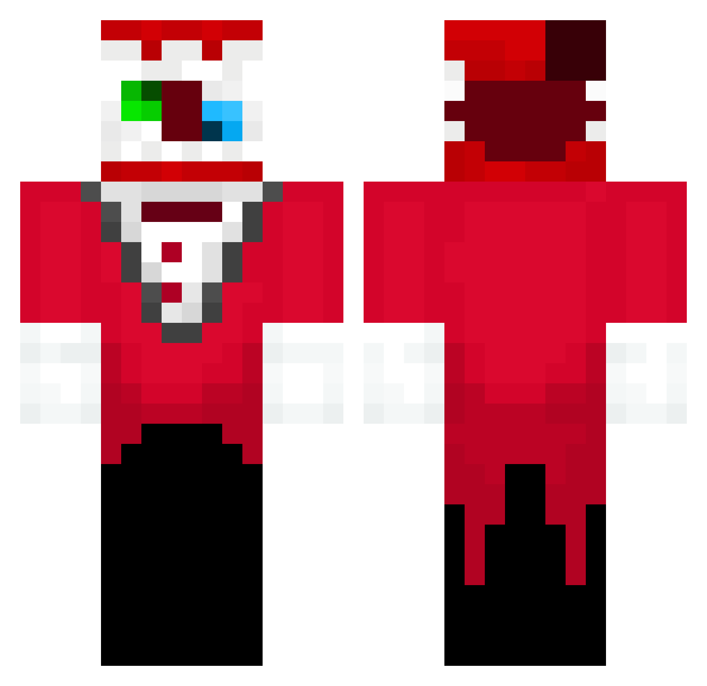 Hlovz Minecraft skin, front and back view