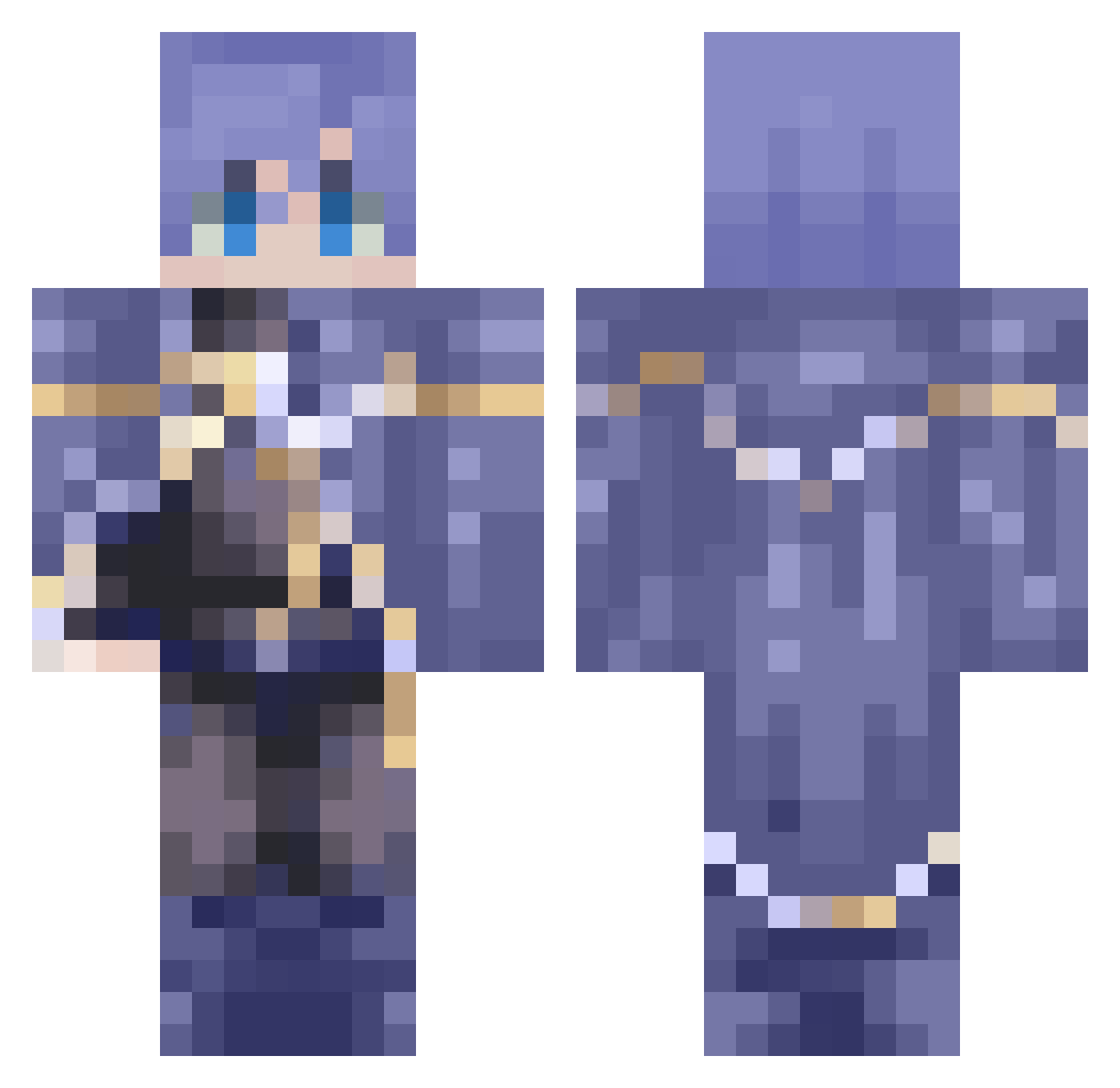 lxwltn Minecraft skin, front and back view