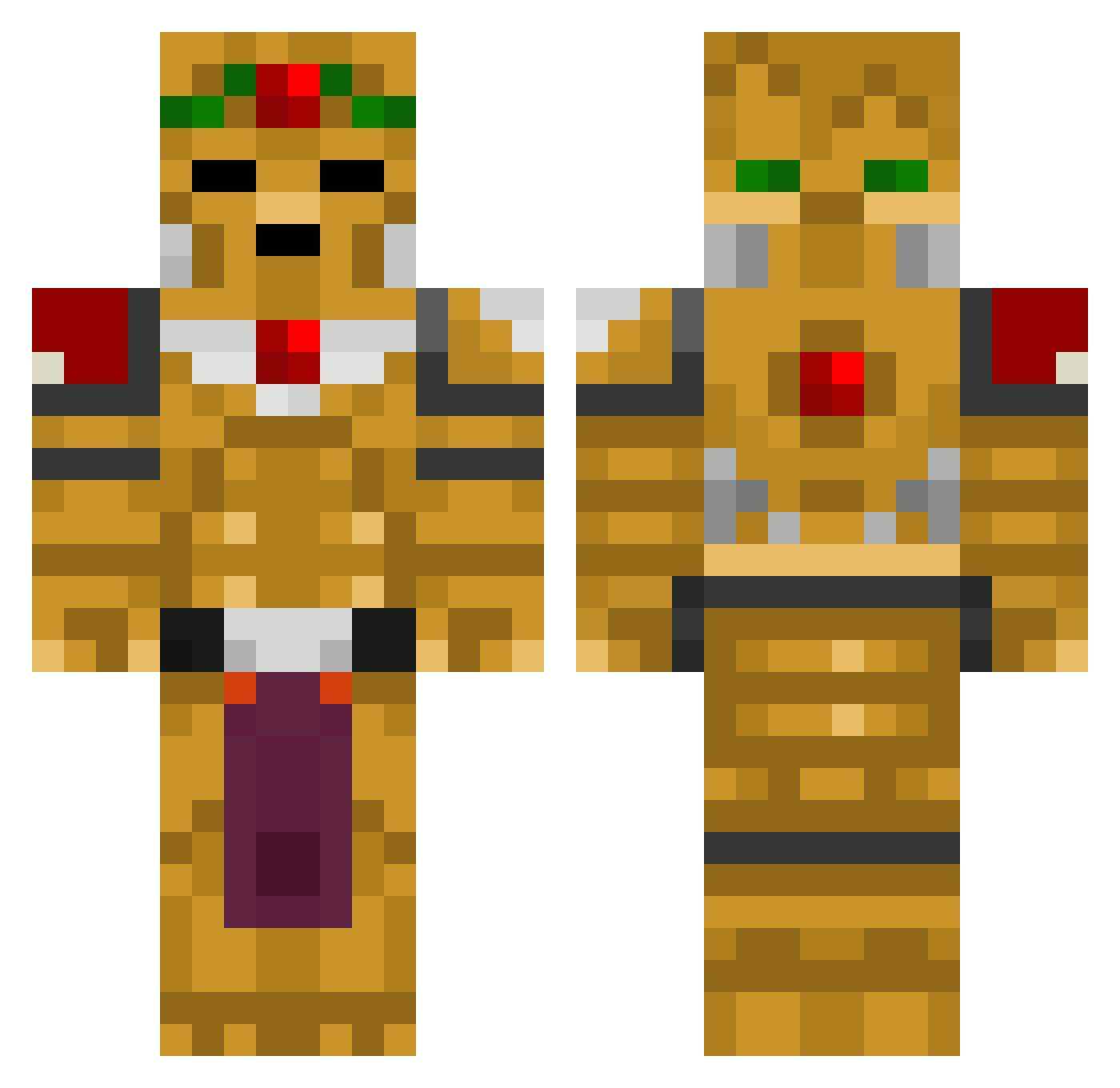 Polentallo Minecraft skin, front and back view