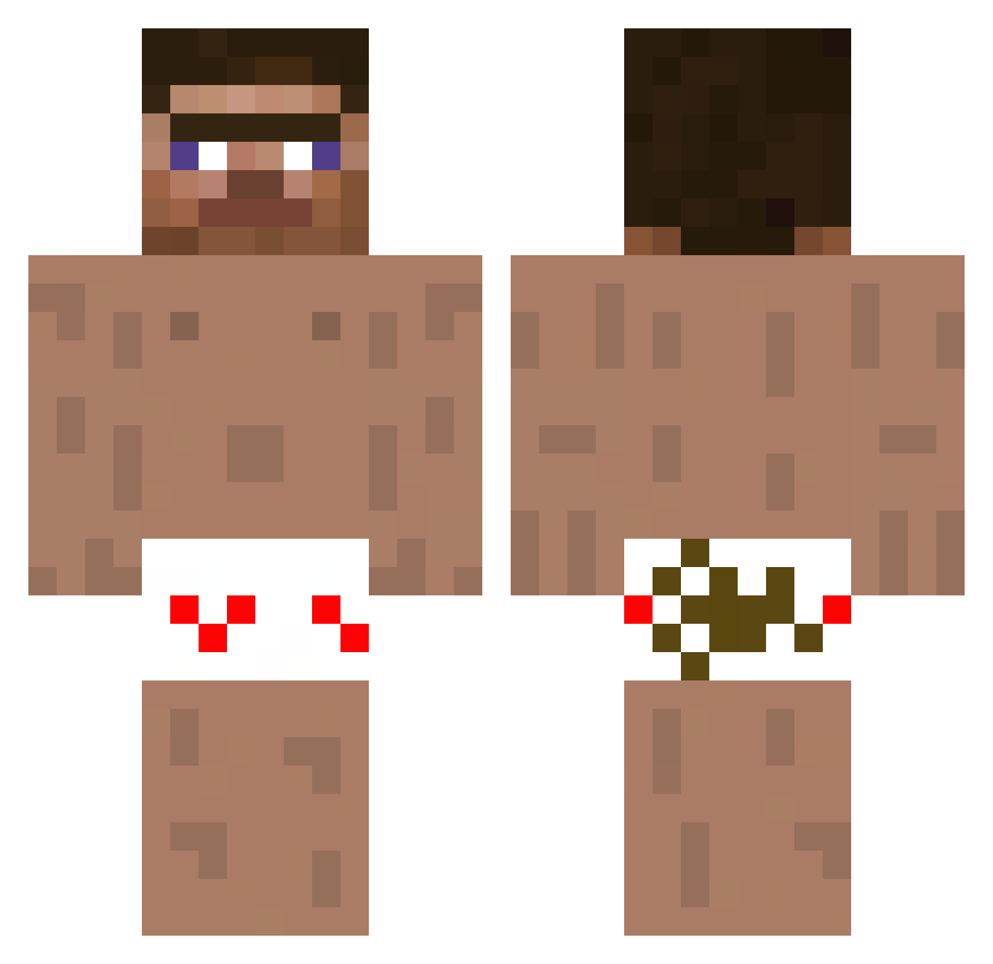 Evildrifteruk Minecraft skin, front and back view