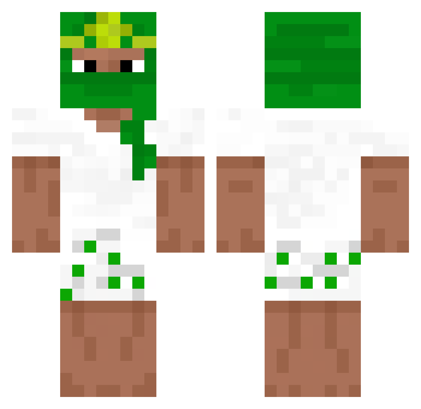 mirrandilla Minecraft skin, front and back view