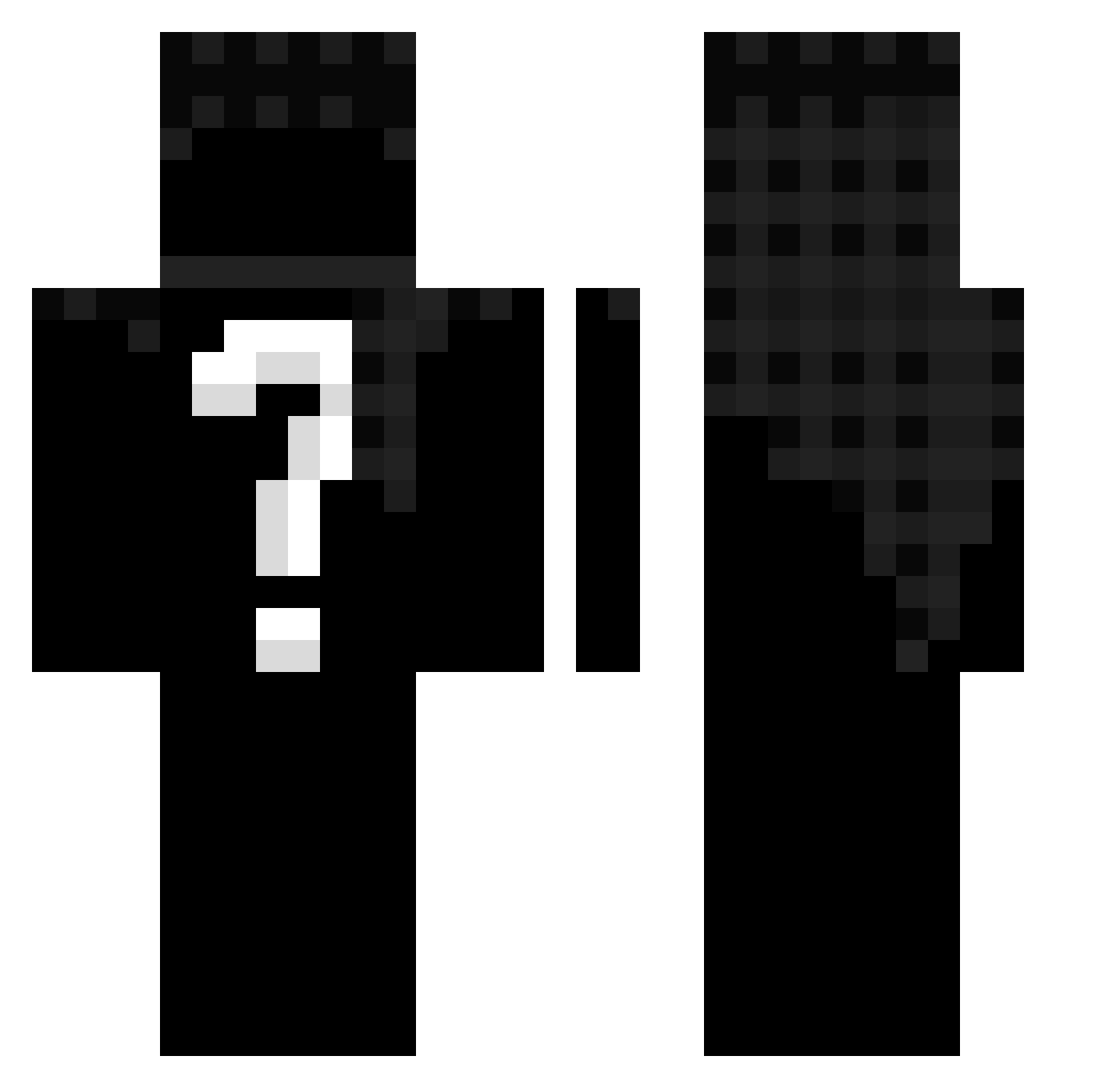 ImTheAnswer Minecraft skin, front and back view