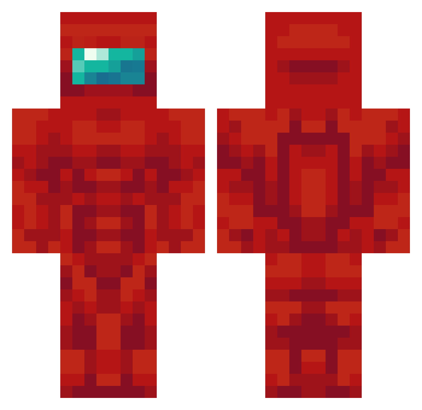 FlexiDeivid Minecraft skin, front and back view