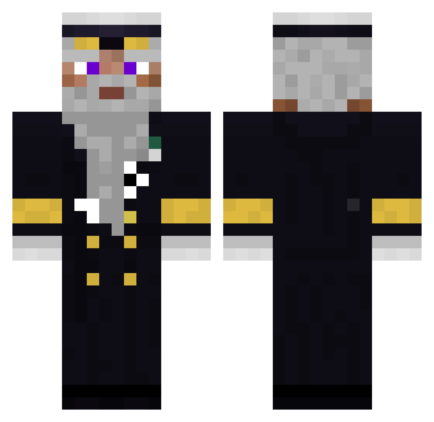 DerKampffussel Minecraft skin, front and back view