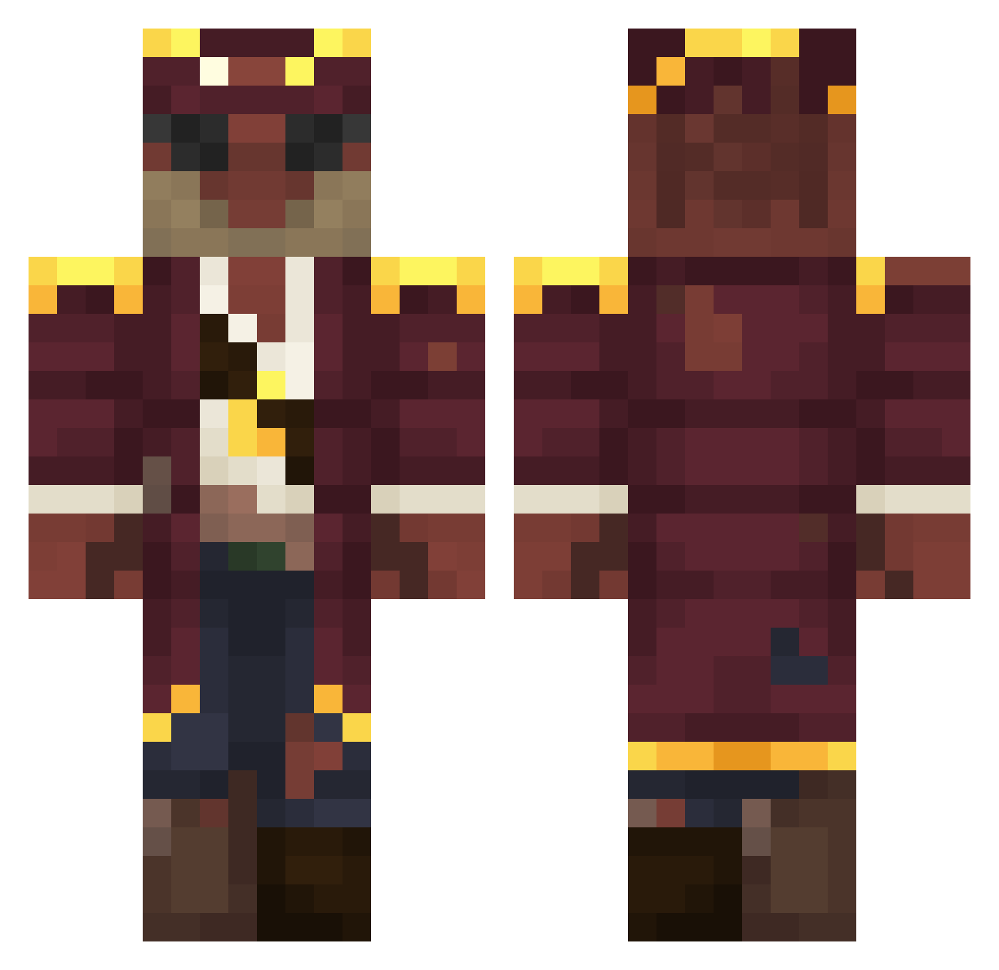 Smidgenitro Minecraft skin, front and back view