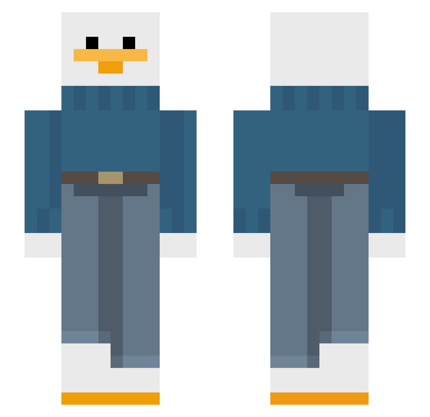 ohmva Minecraft skin, front and back view