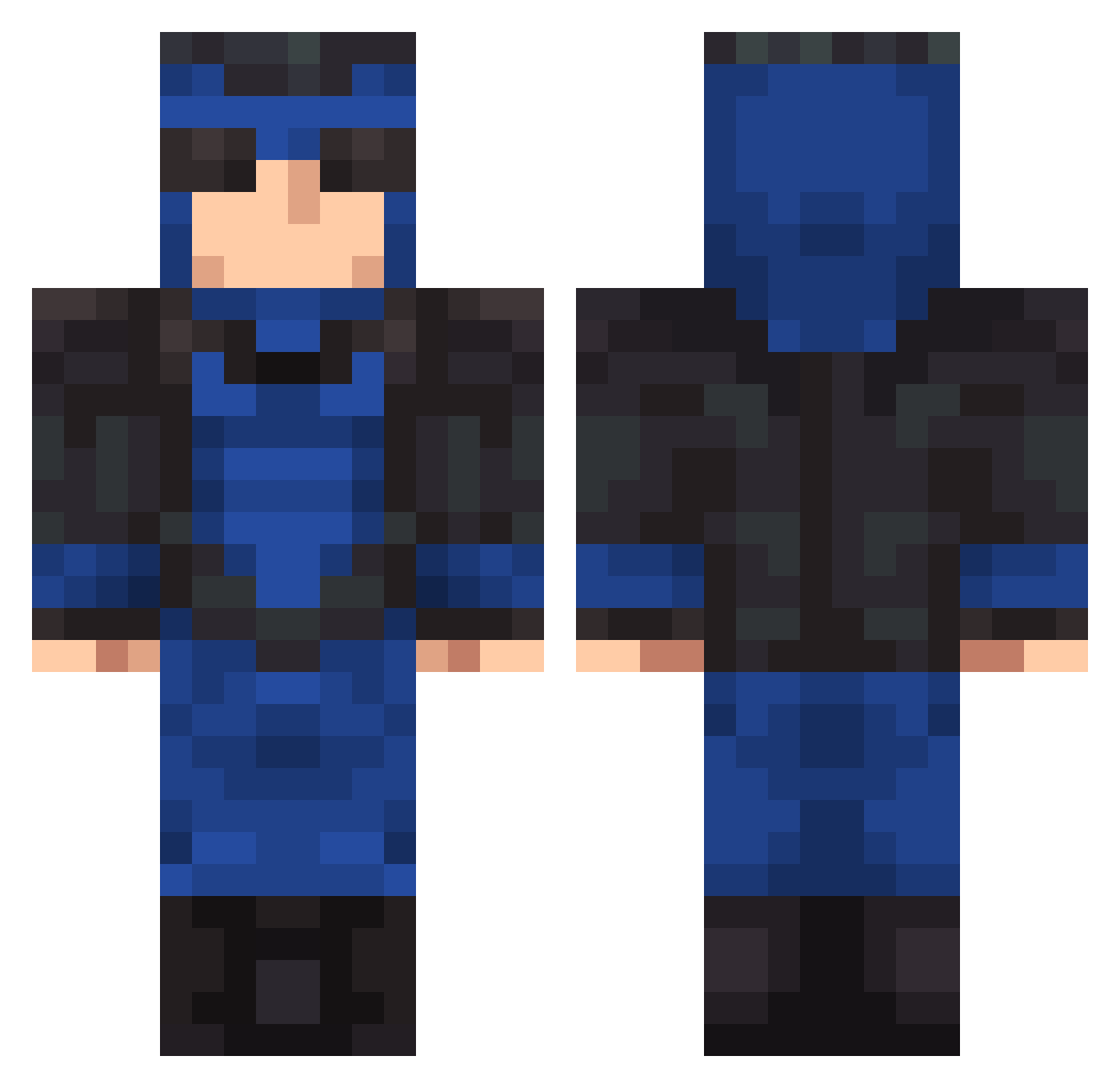UniverseUsurperZ Minecraft skin, front and back view