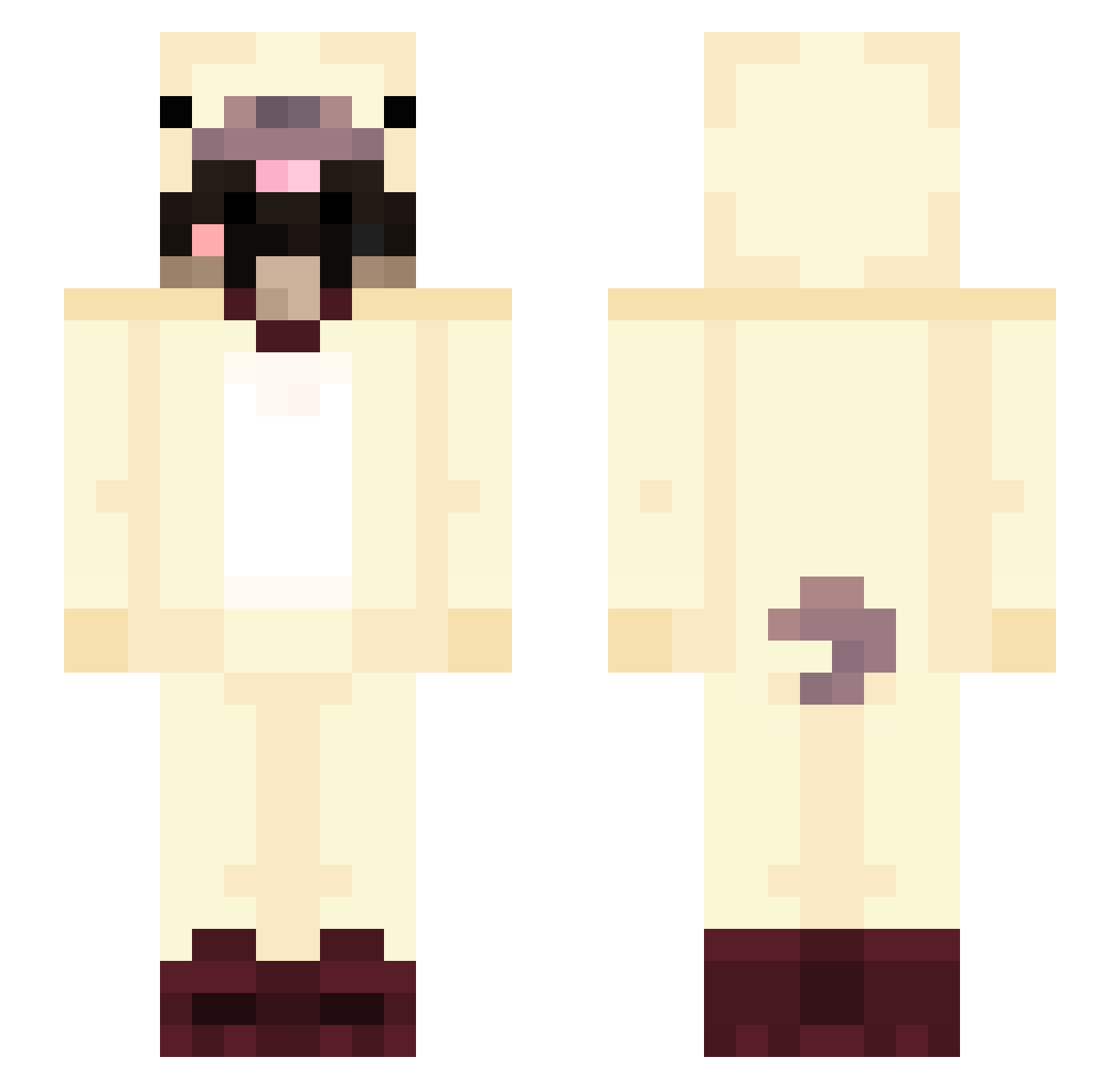 FrauenGehtPutzen Minecraft skin, front and back view