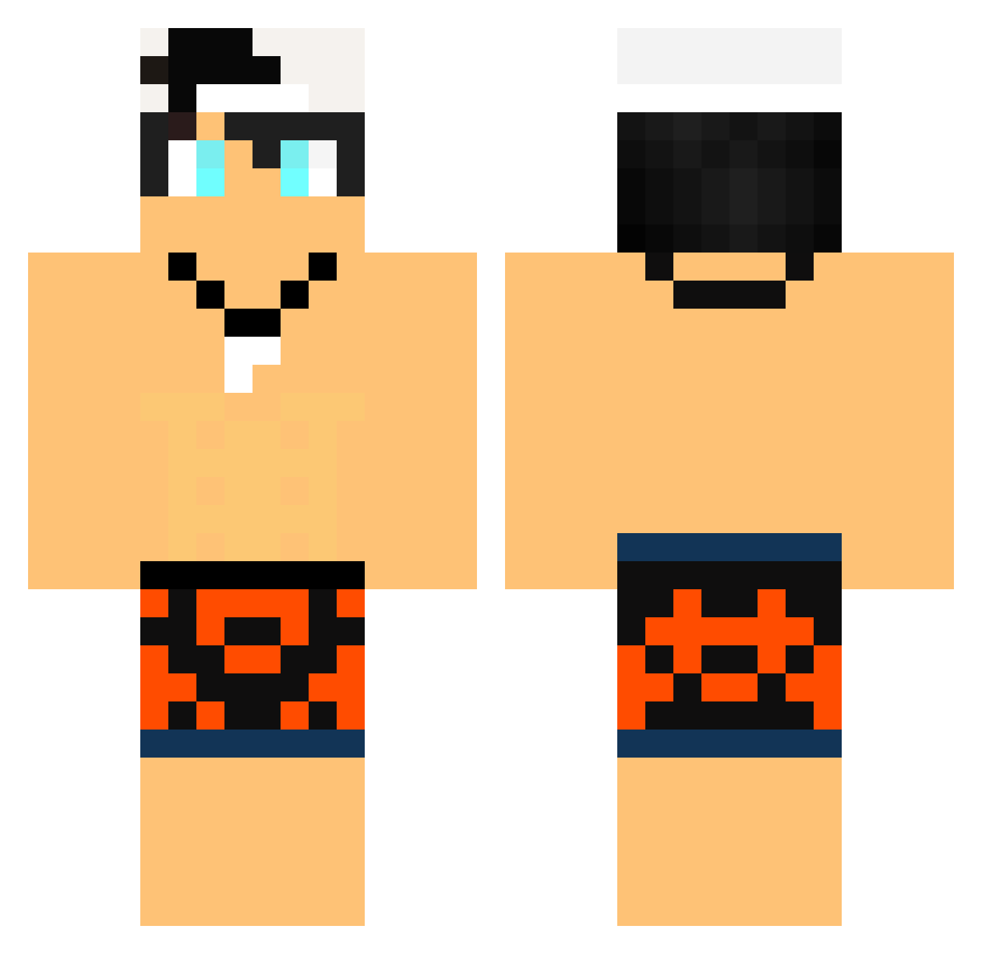 Raven_lc Minecraft skin, front and back view