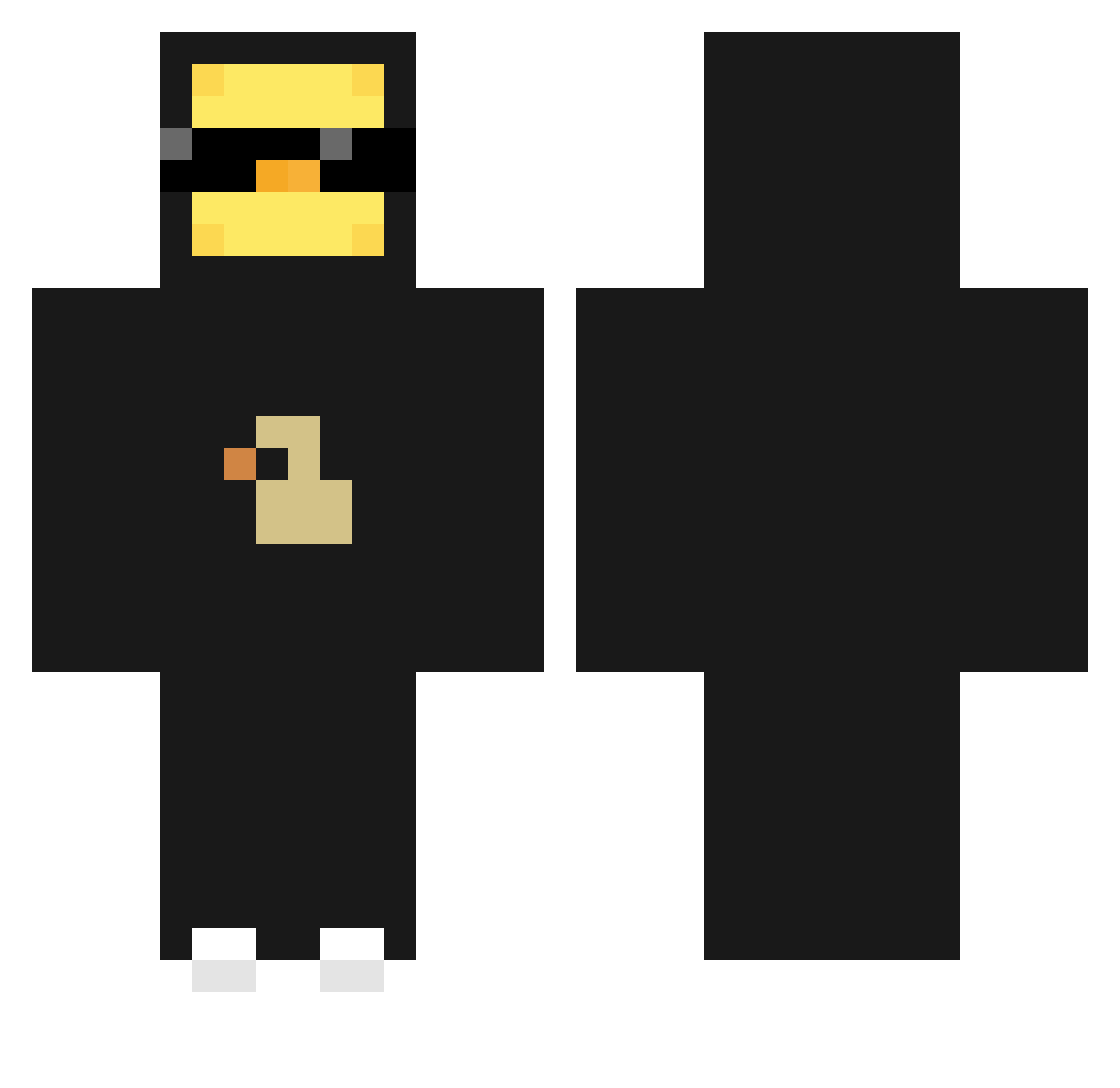 Yagoraath Minecraft skin, front and back view